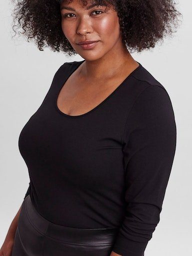 Vero Moda Curve Langarmshirt VMPAXI LS SOFT U-NECK - S NOOS CURVE in Basic-Form