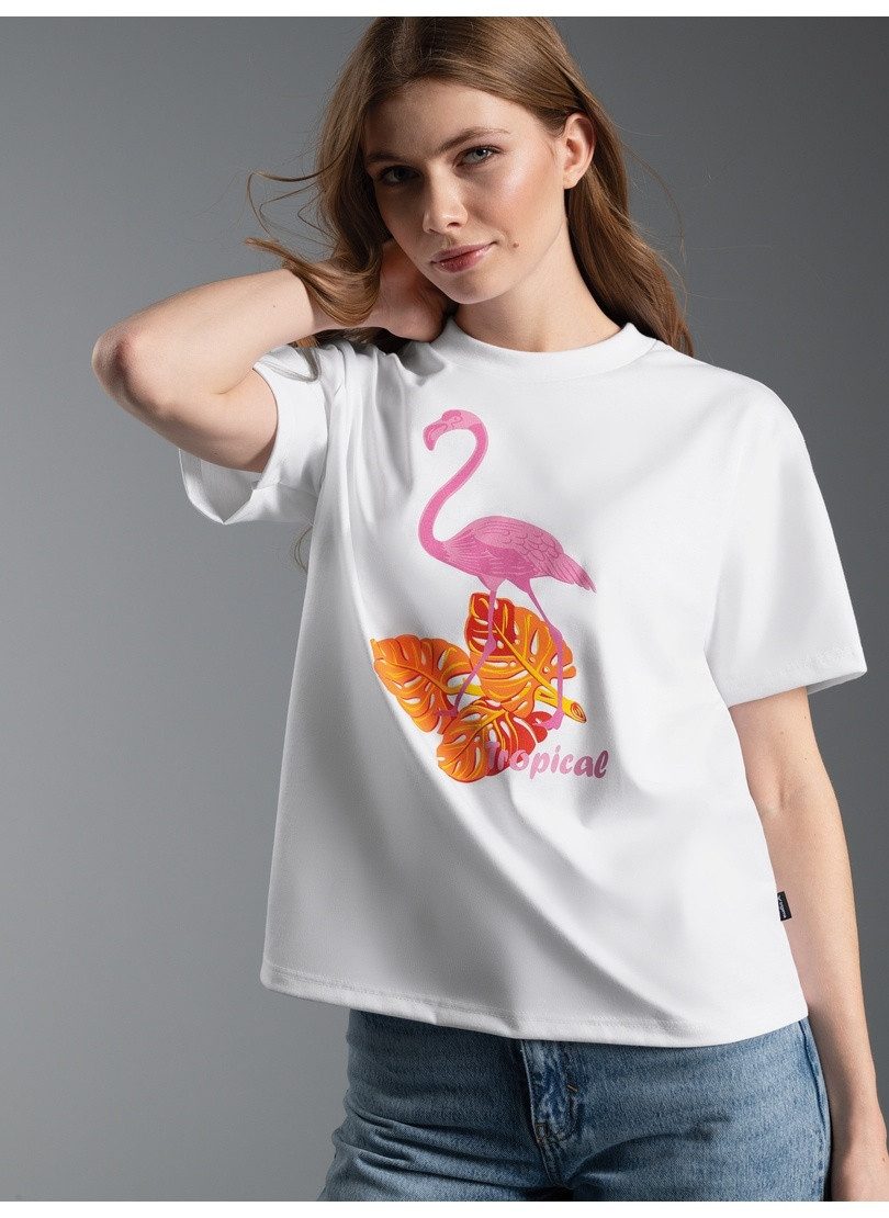 Trigema T-Shirt TRIGEMA T Shirt mit "Tropical" Print (1-tlg)