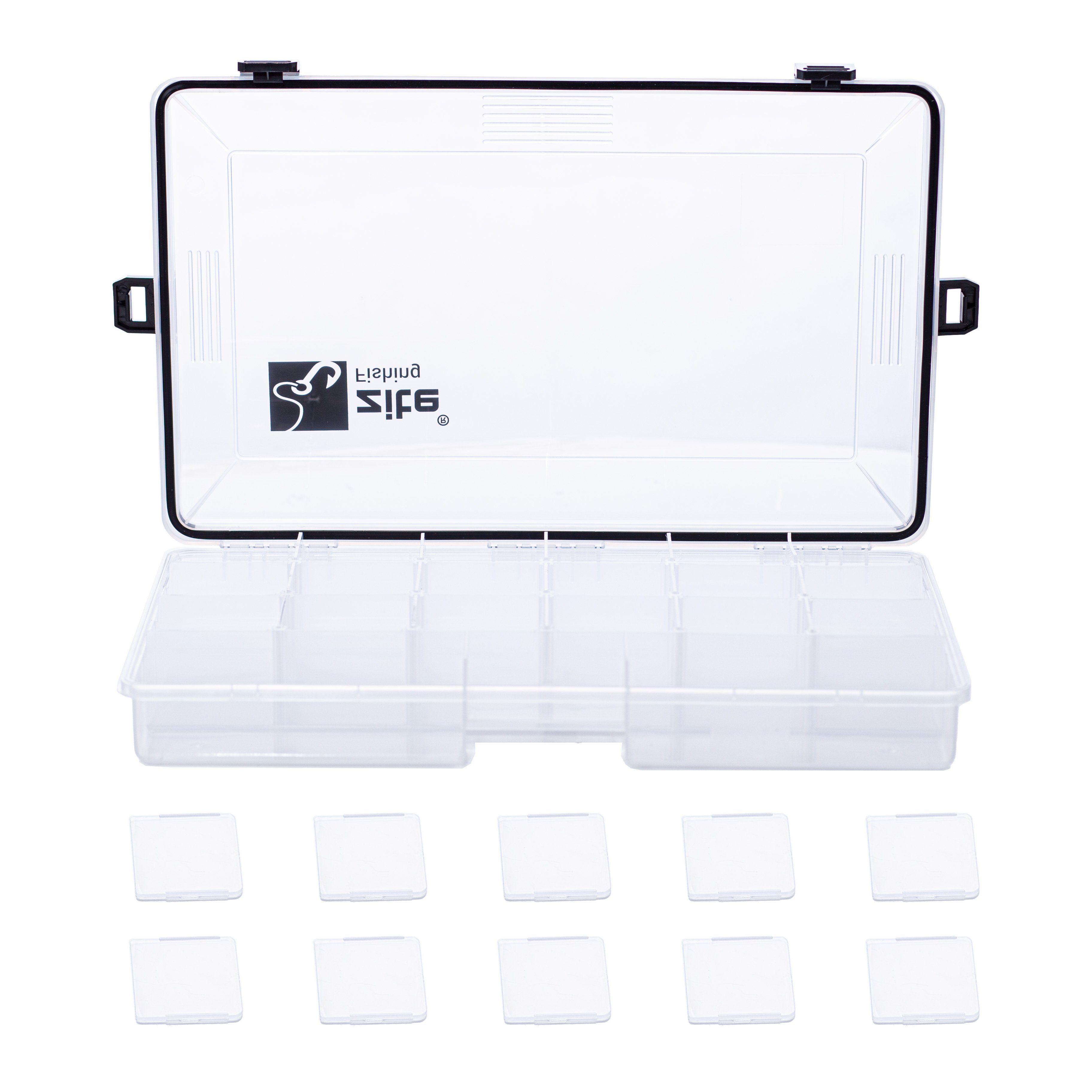 Zite Angelkoffer Wasserdichte Tackle-Box (35x21x5cm) für Angelzubehör, Hardbaits & Mehr