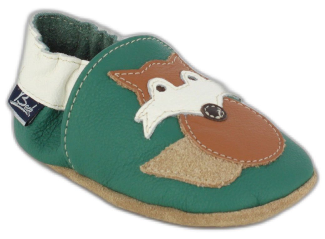 Beck Krabbelschuh Fuchs Krabbelschuh (weiche, leichte, flexible Lauflernschuhe, für die allerersten Schritte im Leben) chromfrei gegerbtes Leder, seitliche Gummizüge