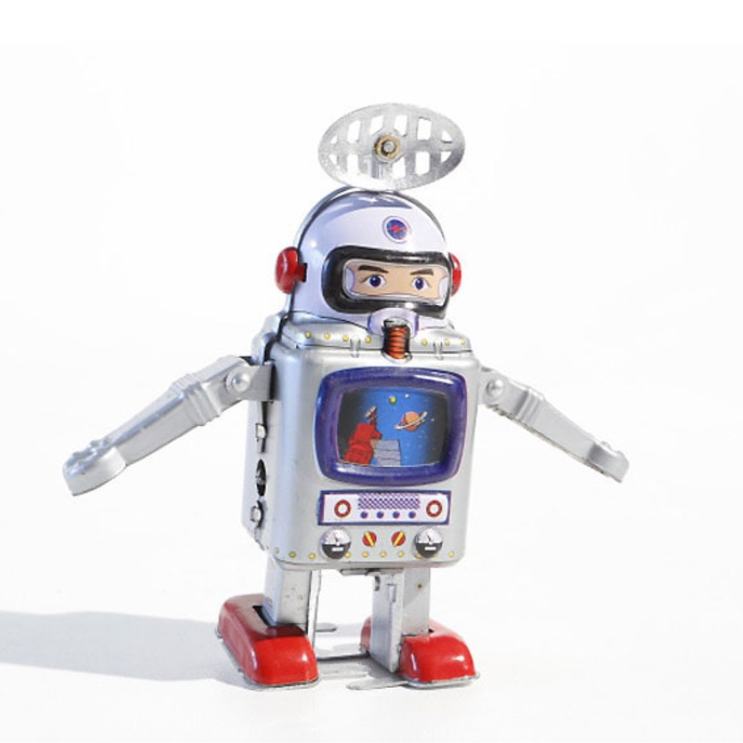 suebidou Roboter nostalgischer Aufziehspielzeug beweglicher Roboter, nachhaltig, kreativ