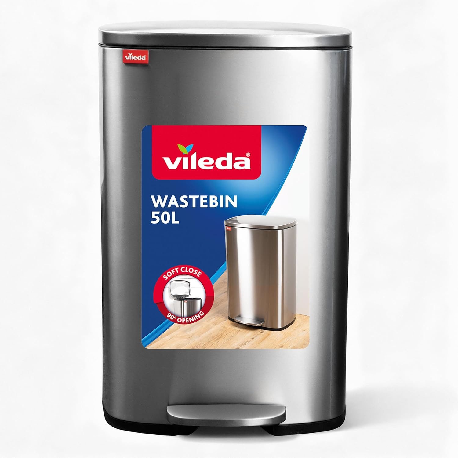 Vileda Einbaumülleimer Vileda Mülleimer 50L Edelstahl