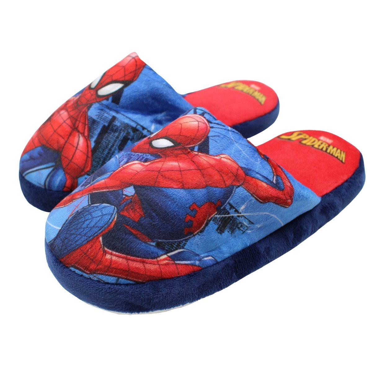 Spiderman Spiderman Jungen Hausschuhe Puschen Pantoffeln 28 30 32 34 Pantoffel Spiderman Kinder Hausschuhe – Bild 5 von 5