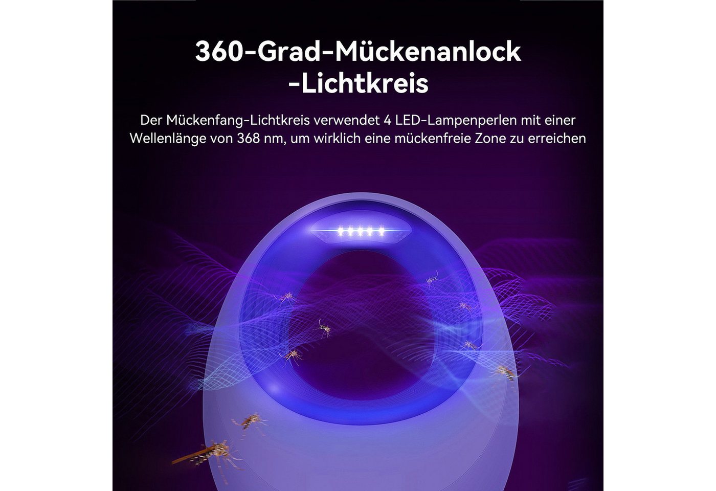 Thumbnail - Senmudi Insektenvernichter Insektenvernichter elektrisch, Mückenlampe mit UV, Moskitoschutz, Fluginsektenvernichter, uni...