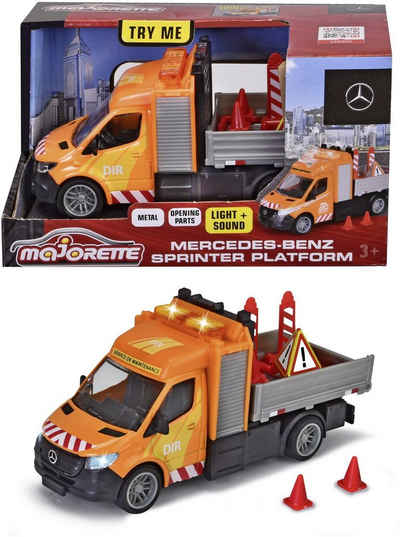 majORETTE Spielzeug-Auto Spielzeugauto Baustelle Mercedes-Benz Sprinter Platform 213742001