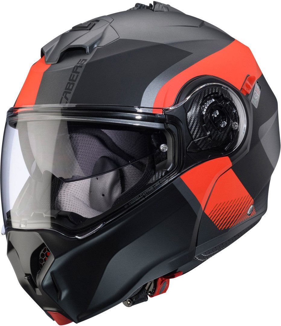 Caberg Motorradhelm Duke Evo Indy Klapphelm, vorbereitet für Kommunikationssystem,integriertes Sonnenvisier