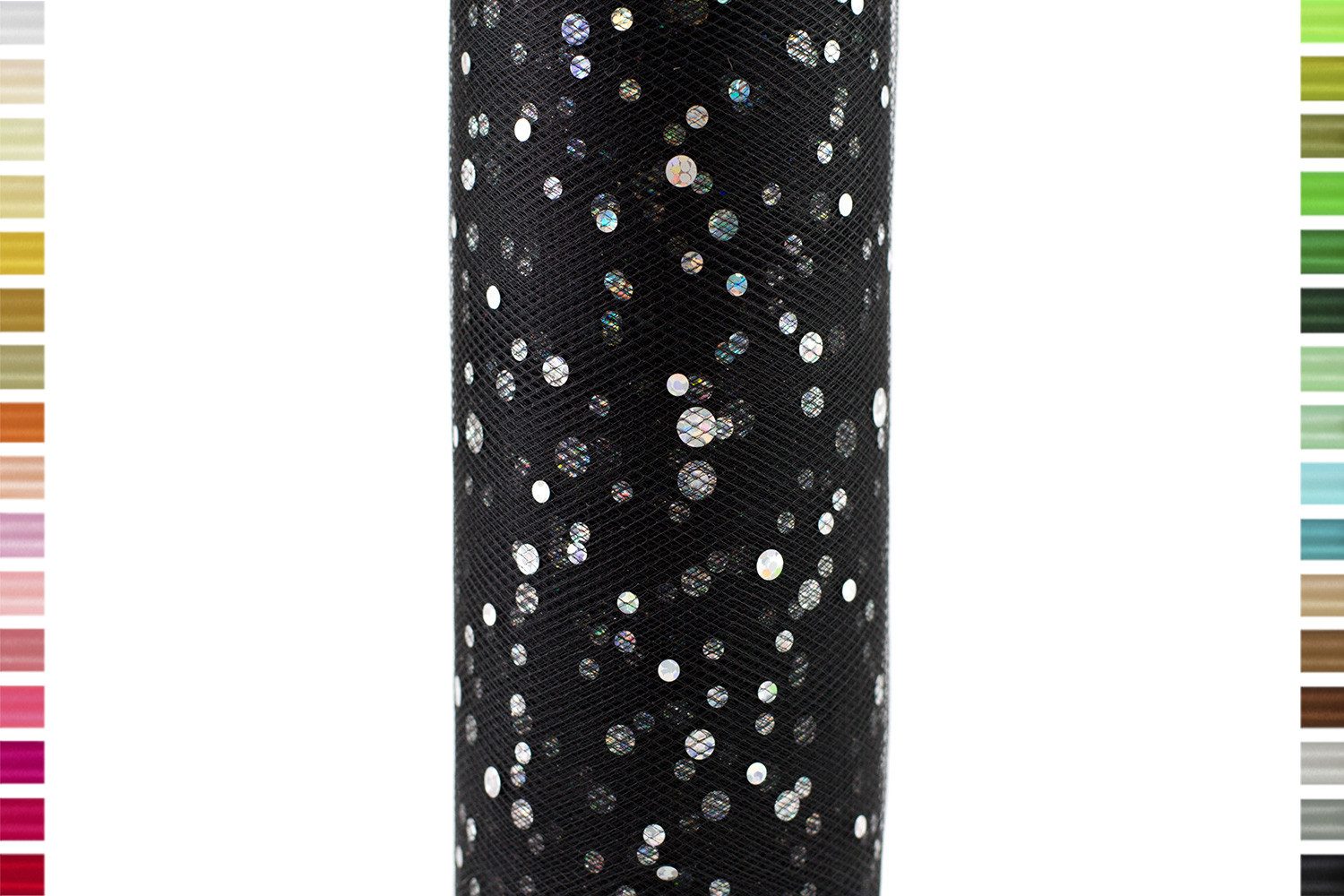 Creativery Stoff, Tüll 15cm mit Glitzer Punkten, 9 Meter