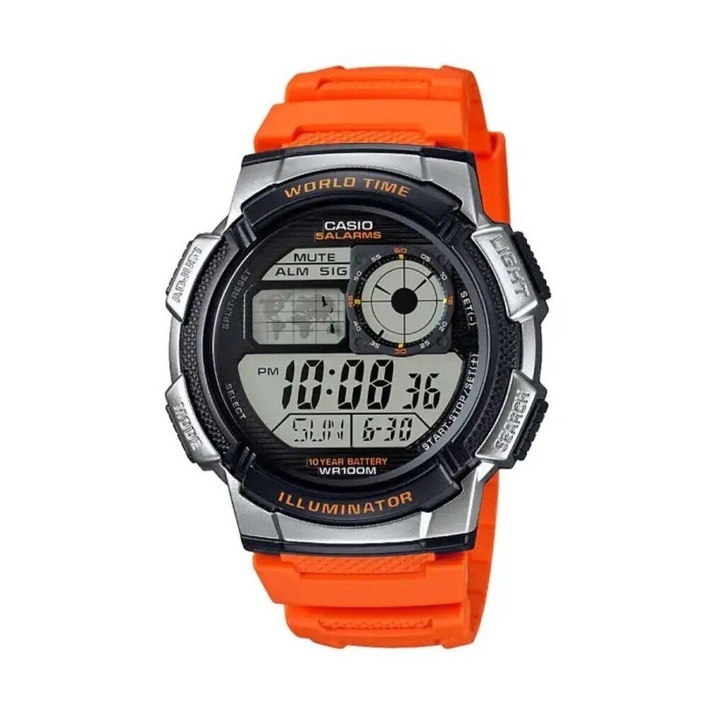 CASIO Luxusuhr Herrenuhr WORLD TIME ILLUMINATOR Orange (43 mm)