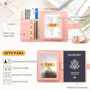 Cbei Tischkartenhalter Hülle Reisepass Impfpass Kunstleder Reisepasshülle mit RFID Blocker