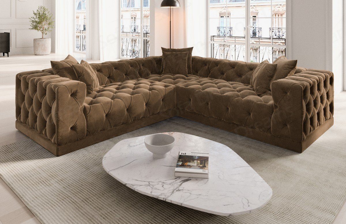 Sofa Dreams Ecksofa Polster Designer Samt Stoff Sofa Palma L Form Stoffsofa