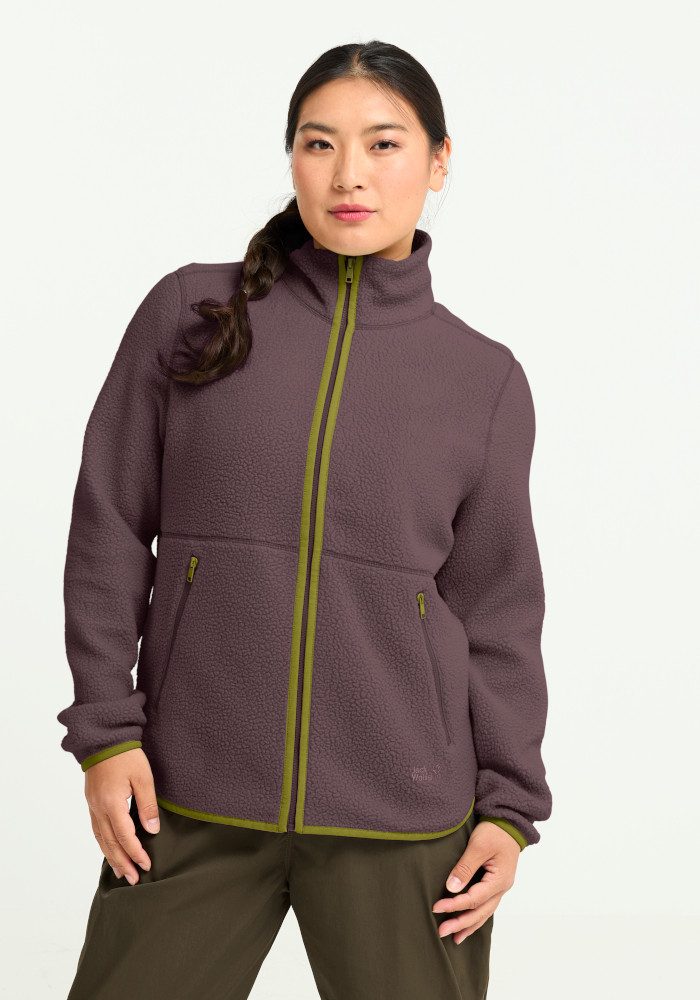 Jack Wolfskin Fleecejacke LITE CURL FZ W mit weichem Material, atmungsaktiv, schnell trocknend, windabweisend