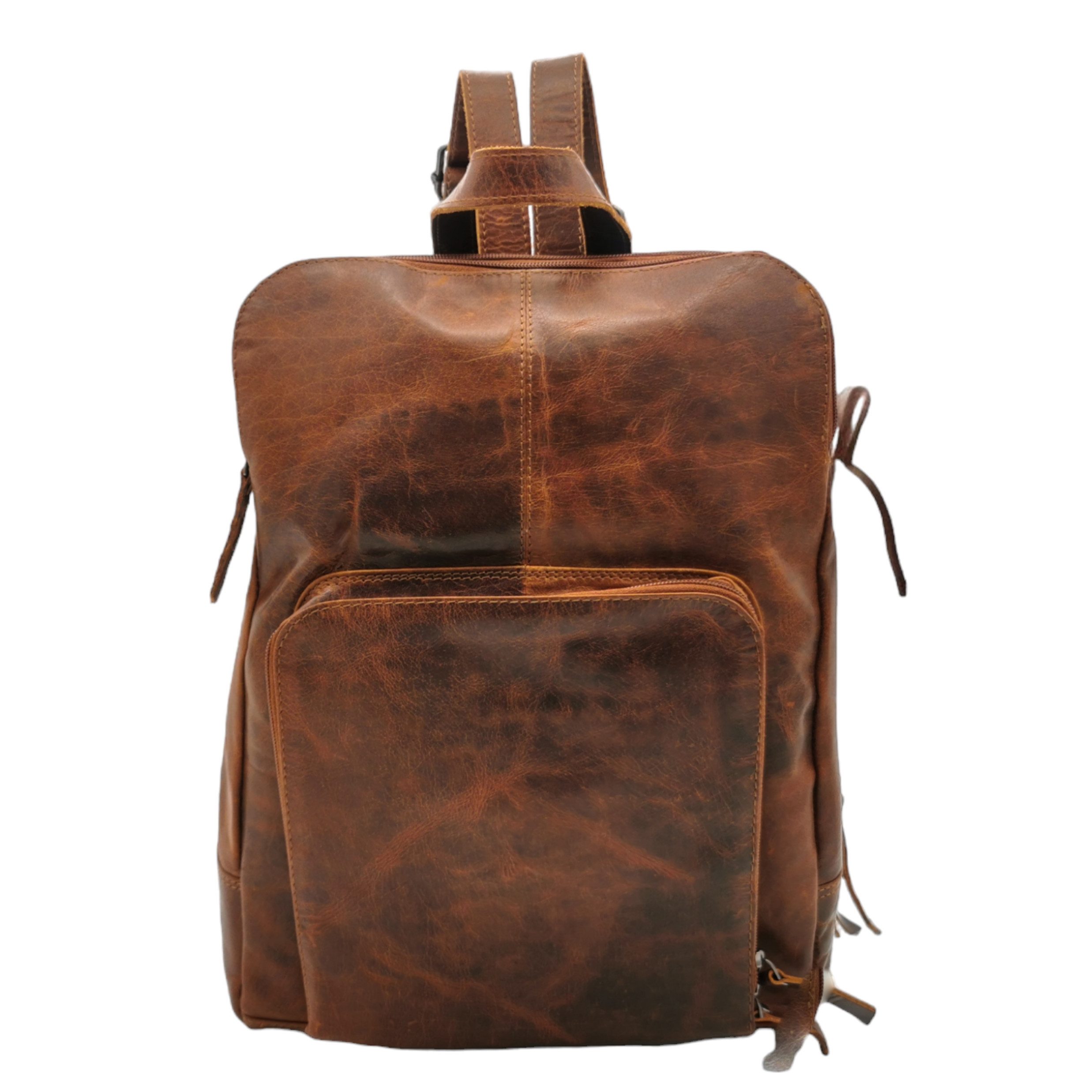 Ella Eisvogel Rucksack Feiner Pull-Up Echtleder Vintage Freizeitrucksack, Echtes Büffelleder geölt & gewachst