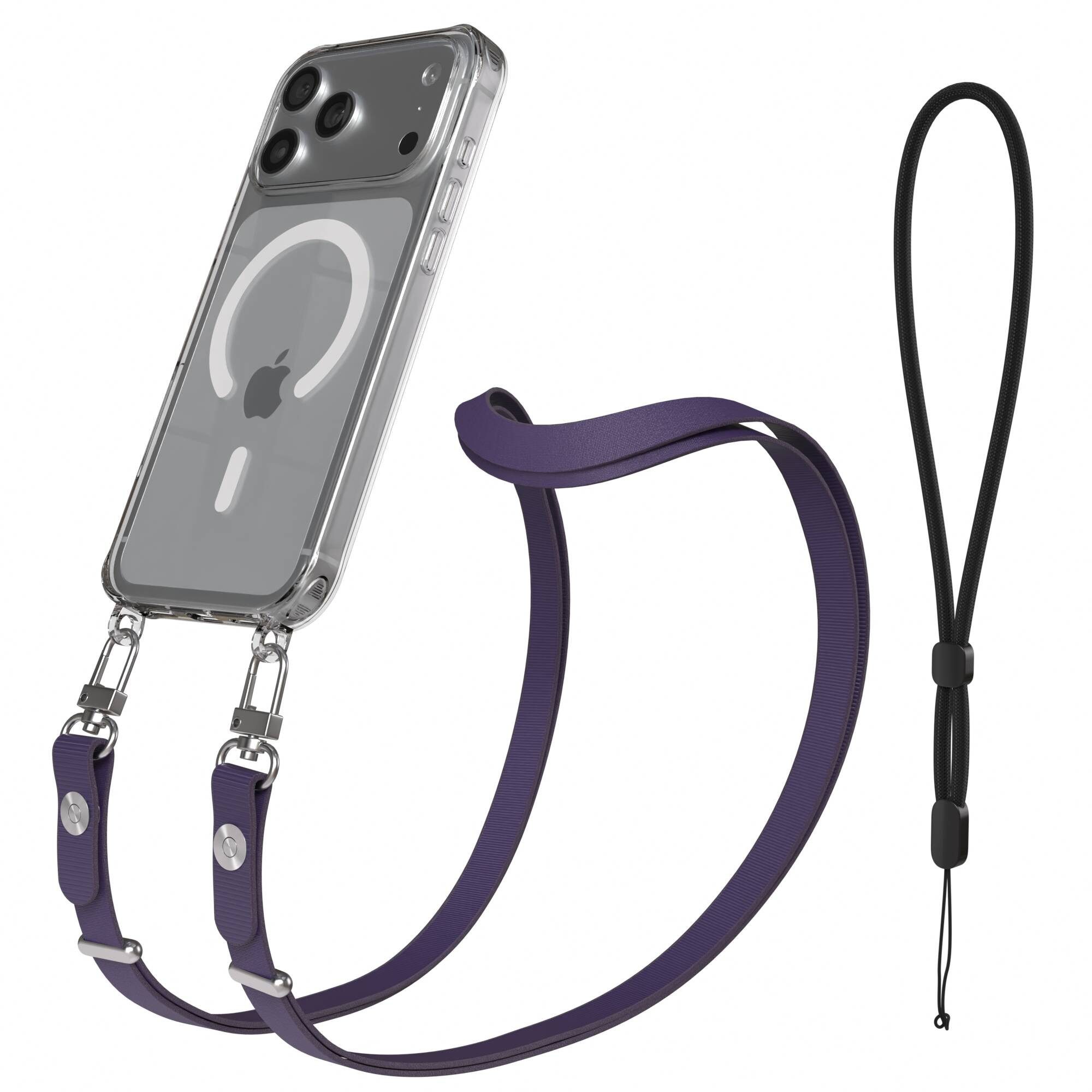 EAZY CASE Handykette für Apple iPhone 18 Pro Max Handyhülle mit Magnetband, Smartphone Kette in Lila verstellbar bis 1,90 m mit Magnetband