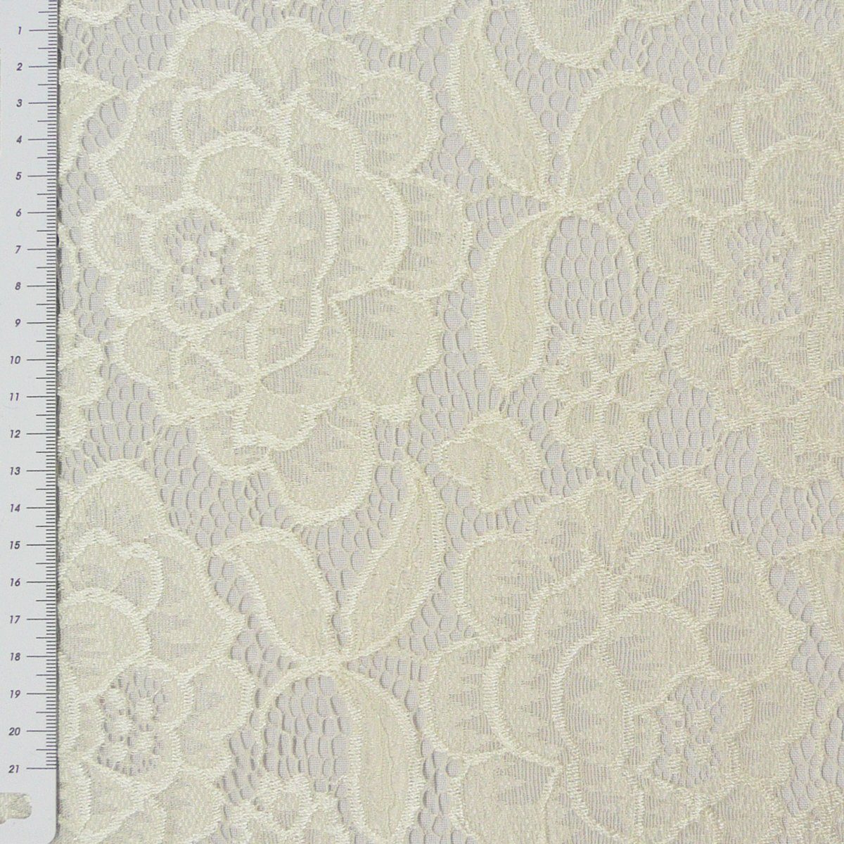 SCHÖNER LEBEN. Stoff Elastische Stoff Meterware Spitze Blumen mit Wellen Abschluss creme