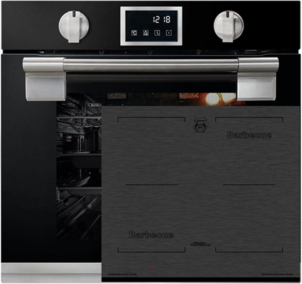 Backofen-Set Herd Set Autark Einbau Backofen, Pyrolyse Backofen, 11 Funktionen mit Induktions-Kochfeld, Autark Herd Power Booster 60 cm Barbecue EH 6338 s+KCT 6700 FI