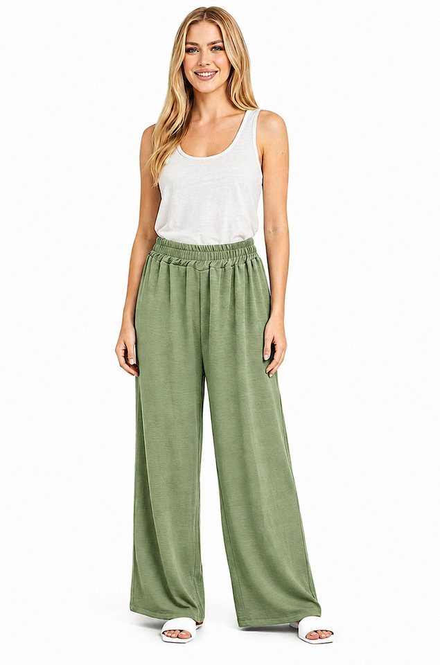 Worldclassca Stoffhose Worldclassca Crinkle-Hose Stoffhose Strandhose Weite Sommerhose Leicht Neue Kollektion - Stilvolle und gemütliche Sommer Mode für Damen