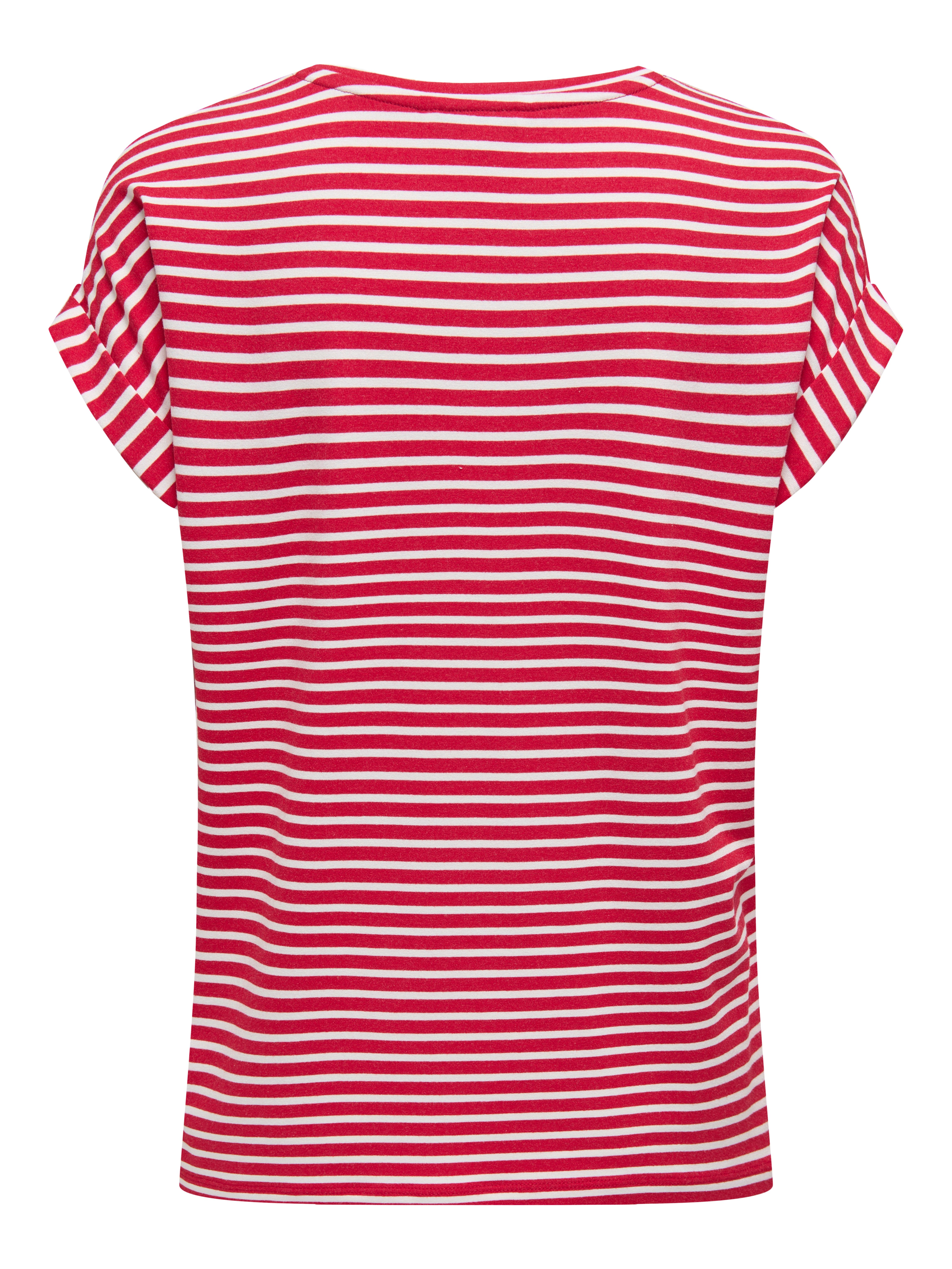 ONLY Kurzarmshirt ONLMOSTER STRIPE S/S O-NECK TOP JRS NOOS gestreift, lässig geschnitten, Jersey, Rundhals, Viskosemischung