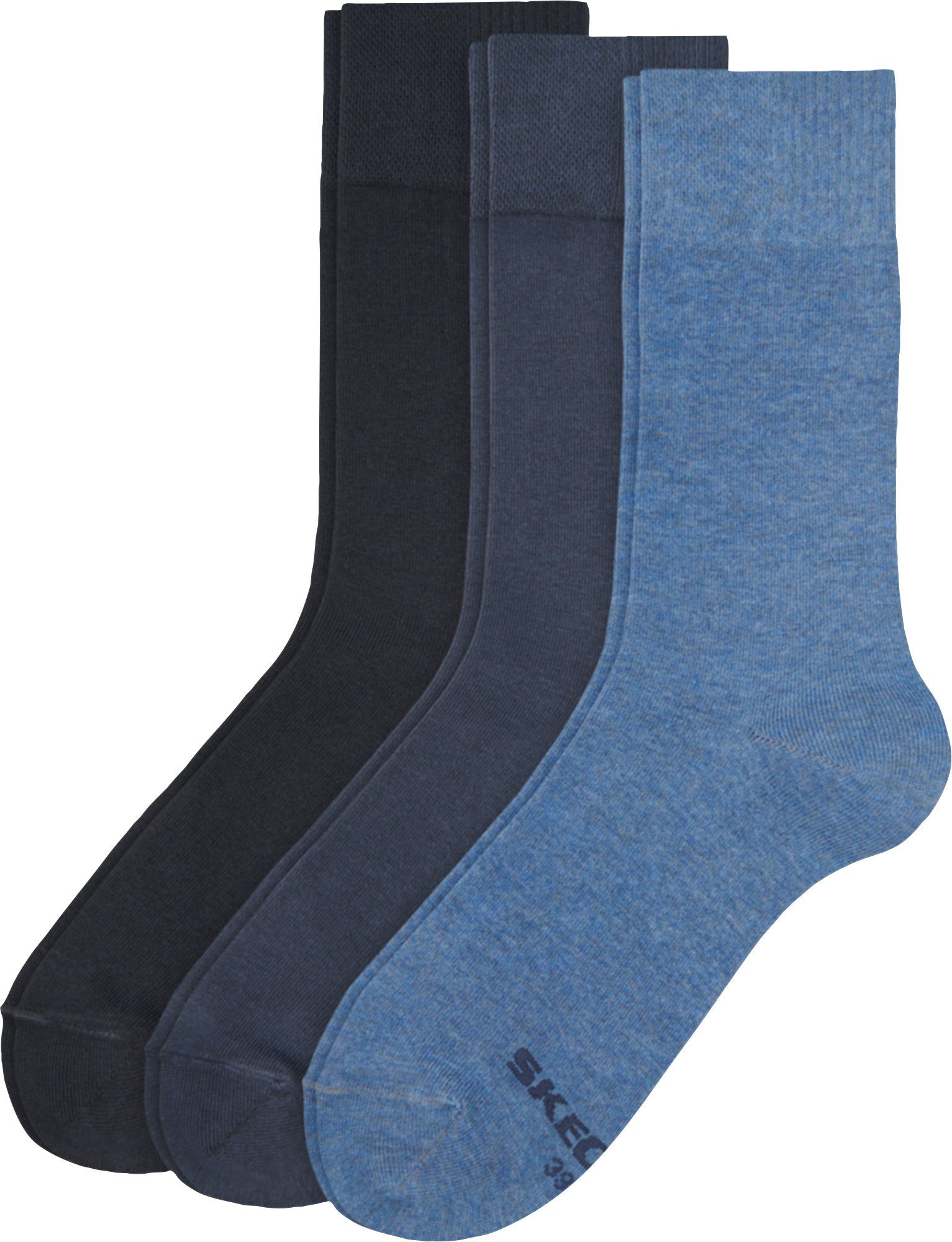 blau Skechers Socken 3 Herren-Socken Paar Uni