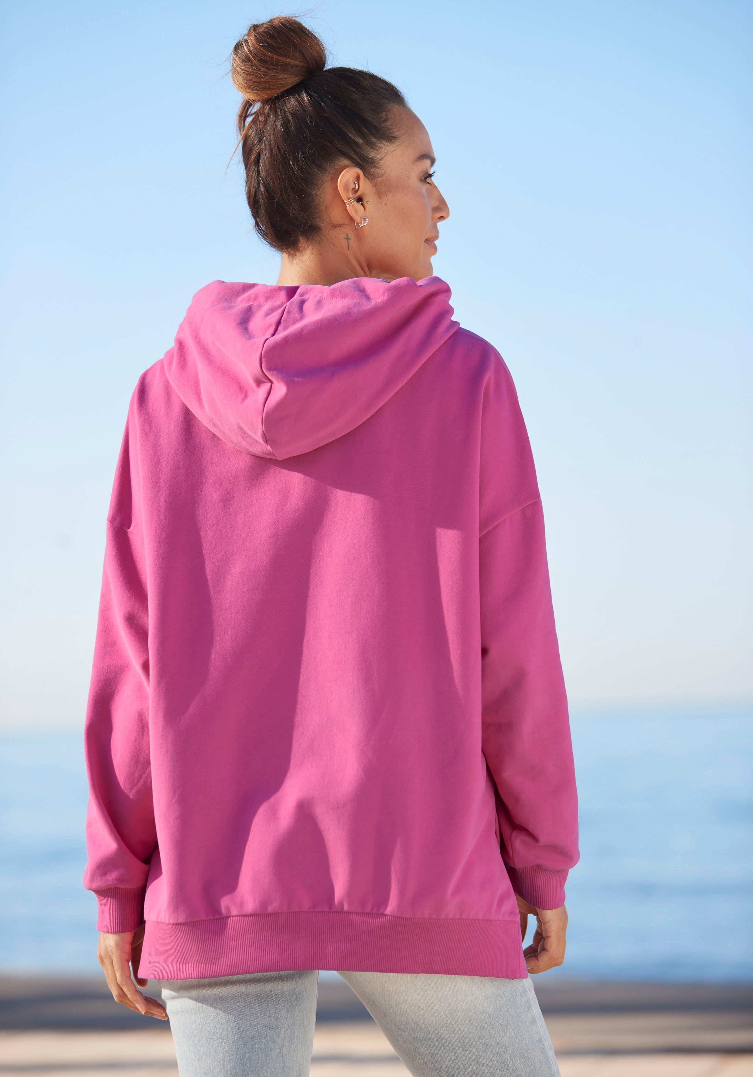 Elbsand Kapuzensweatshirt Lioba im Oversize-Fit, Hoodie mit Tasche und Logodruck vorne