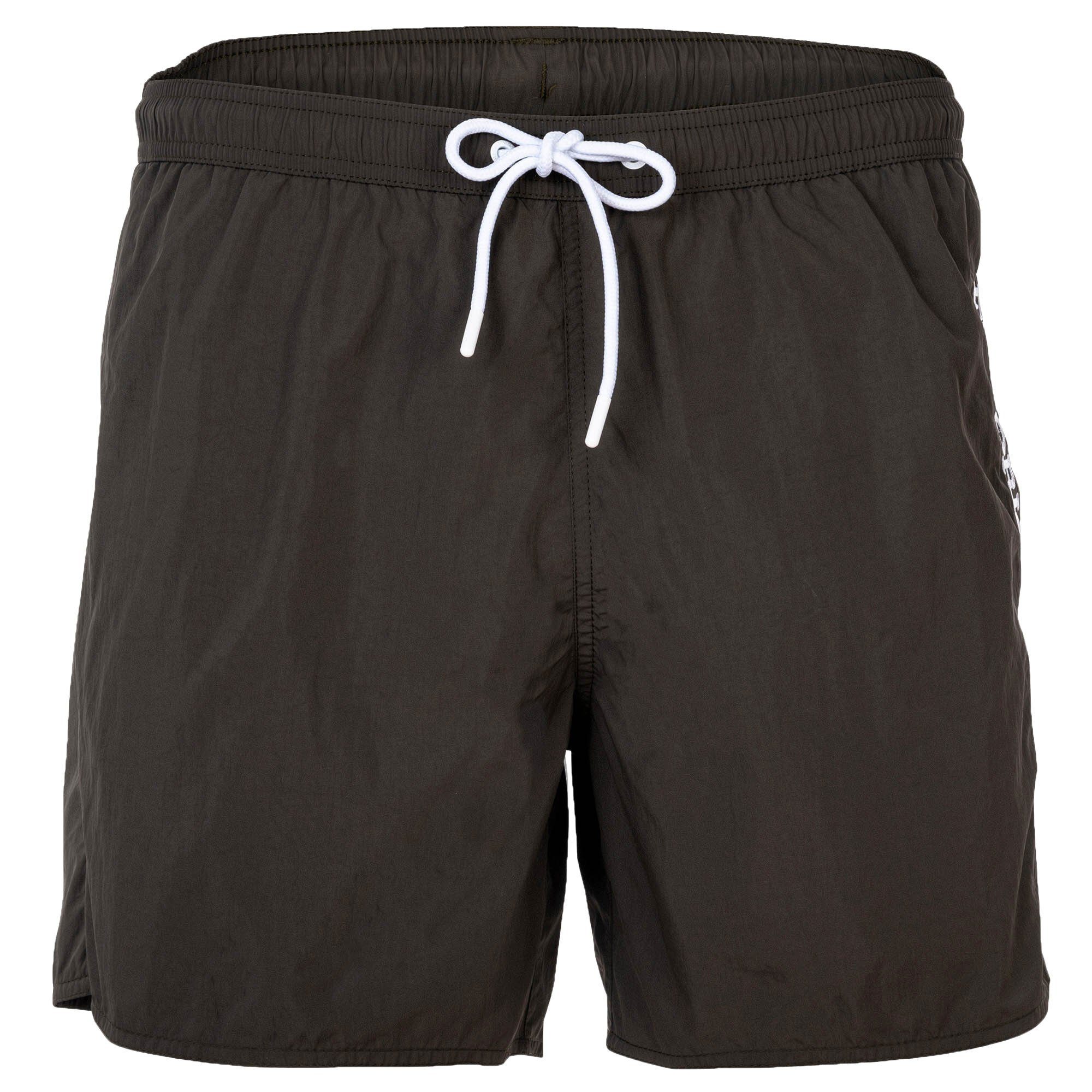 Dunkelgrau-Braun Emporio Badehose Herren - Badeshorts Armani LOGO, Badeshorts EMBROIDERY