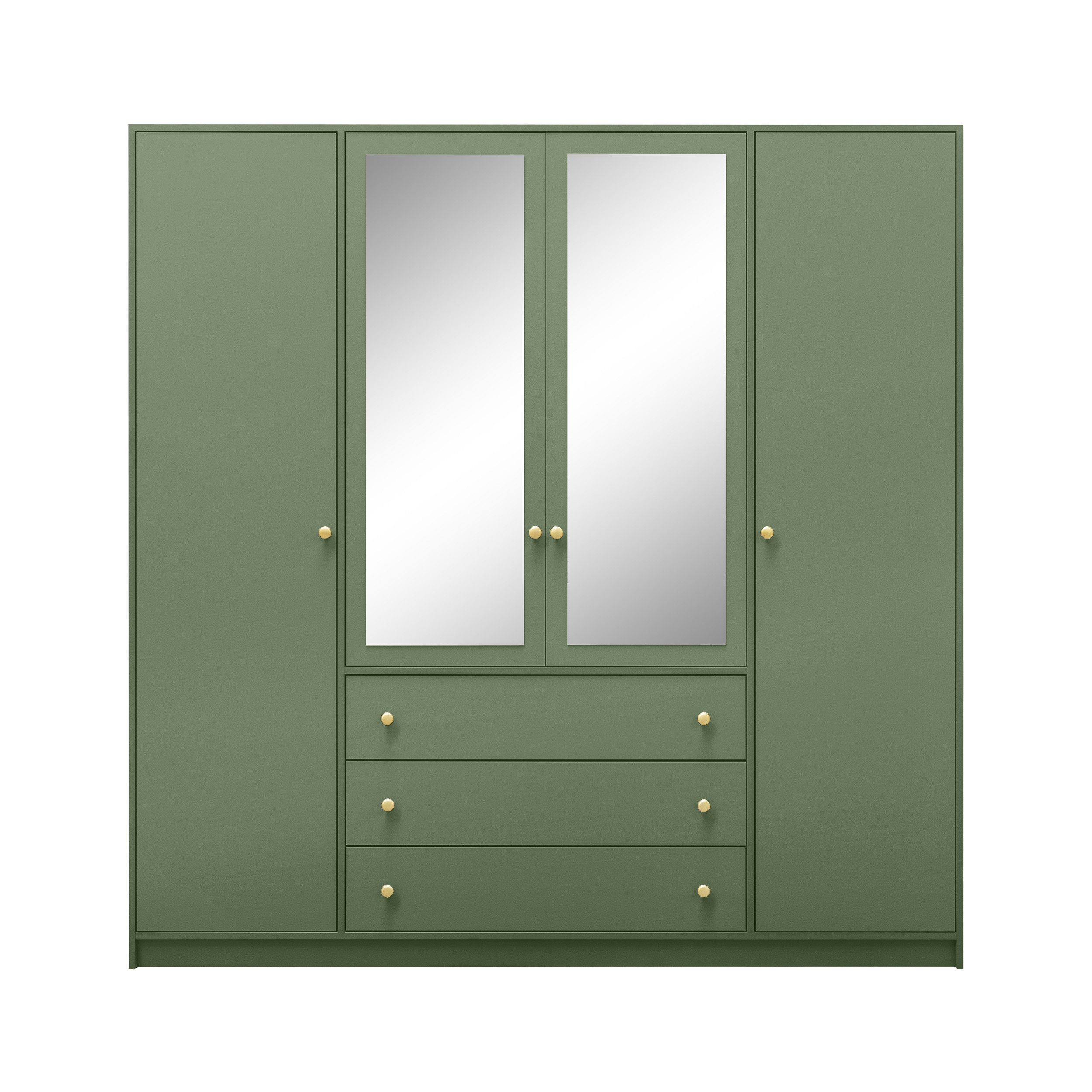 Beautysofa Kleiderschrank mit Spiegel und 3 Schubladen (Zur Auswahl: zweitürig, dreitürig oder viertürig, verschiedene Farben) Höhe 200 cm – Bild 2 von 5