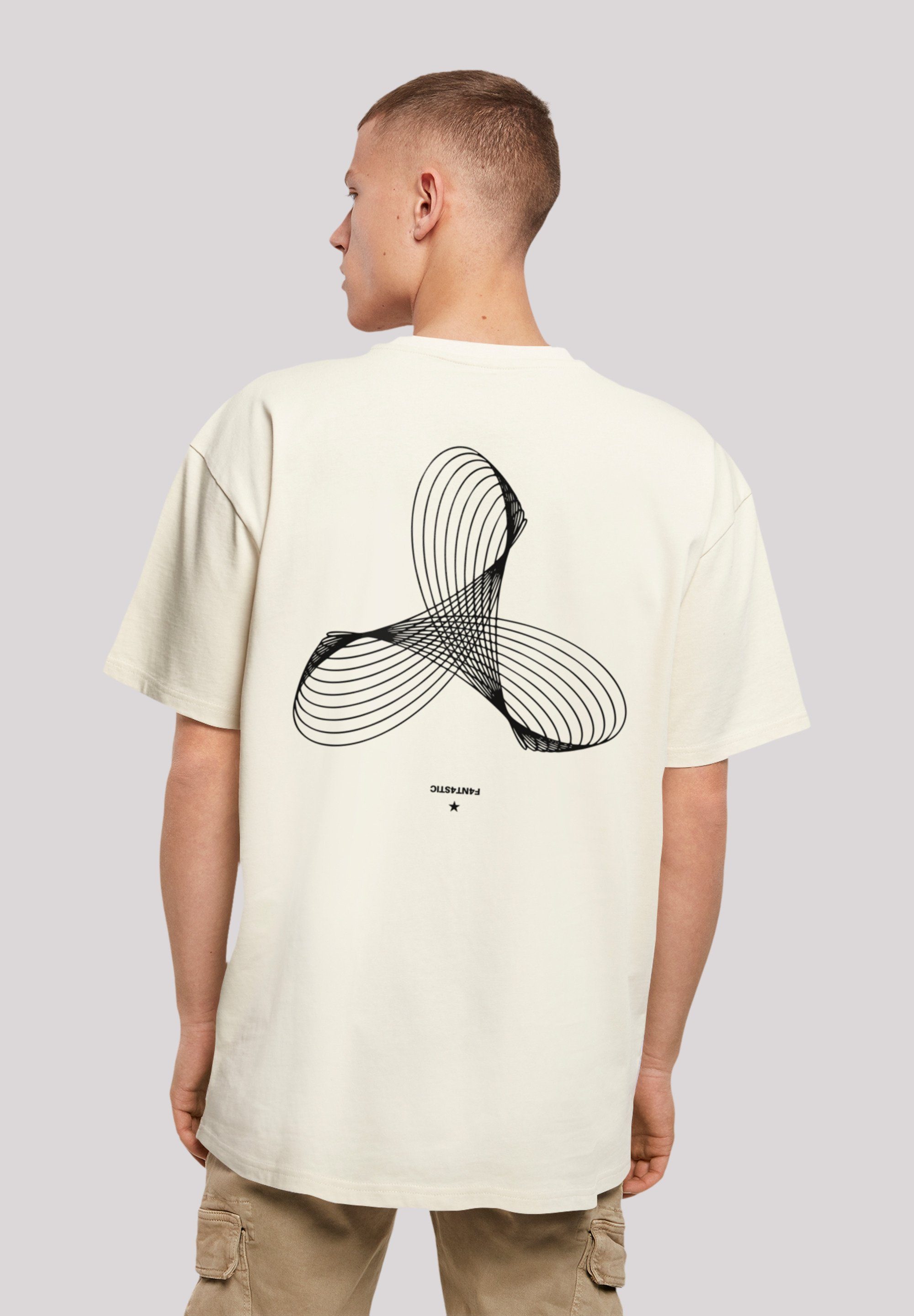 Passform Geometrics überschnittene T-Shirt F4NT4STIC Print, und Schultern Weite
