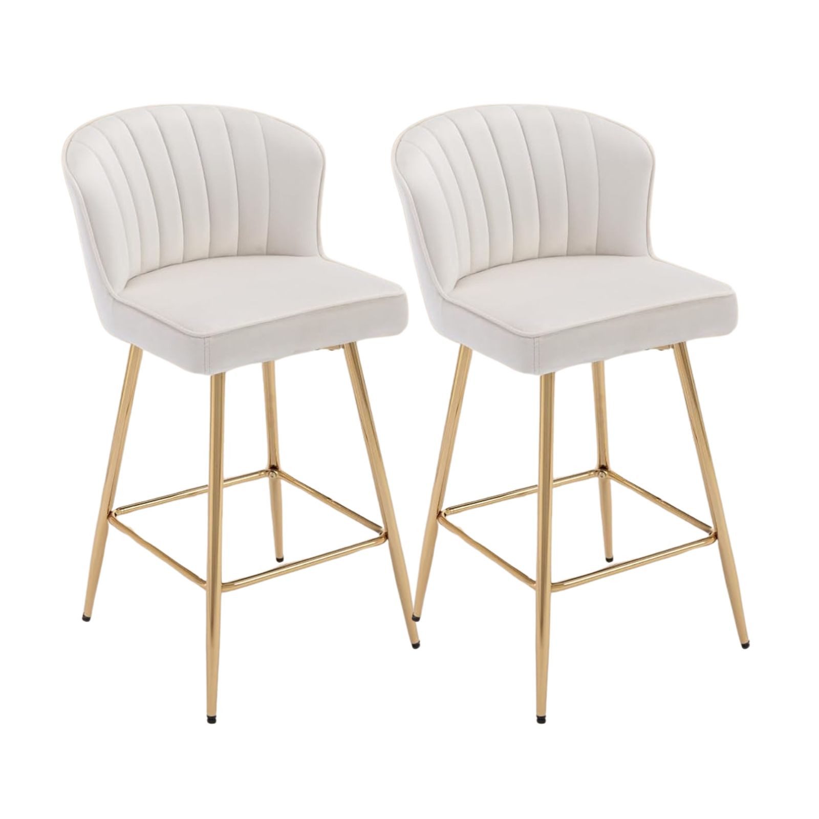 WAHSON OFFICE CHAIRS Barhocker 2er-Set PU-Leder Barhocker mit Metallbeinen