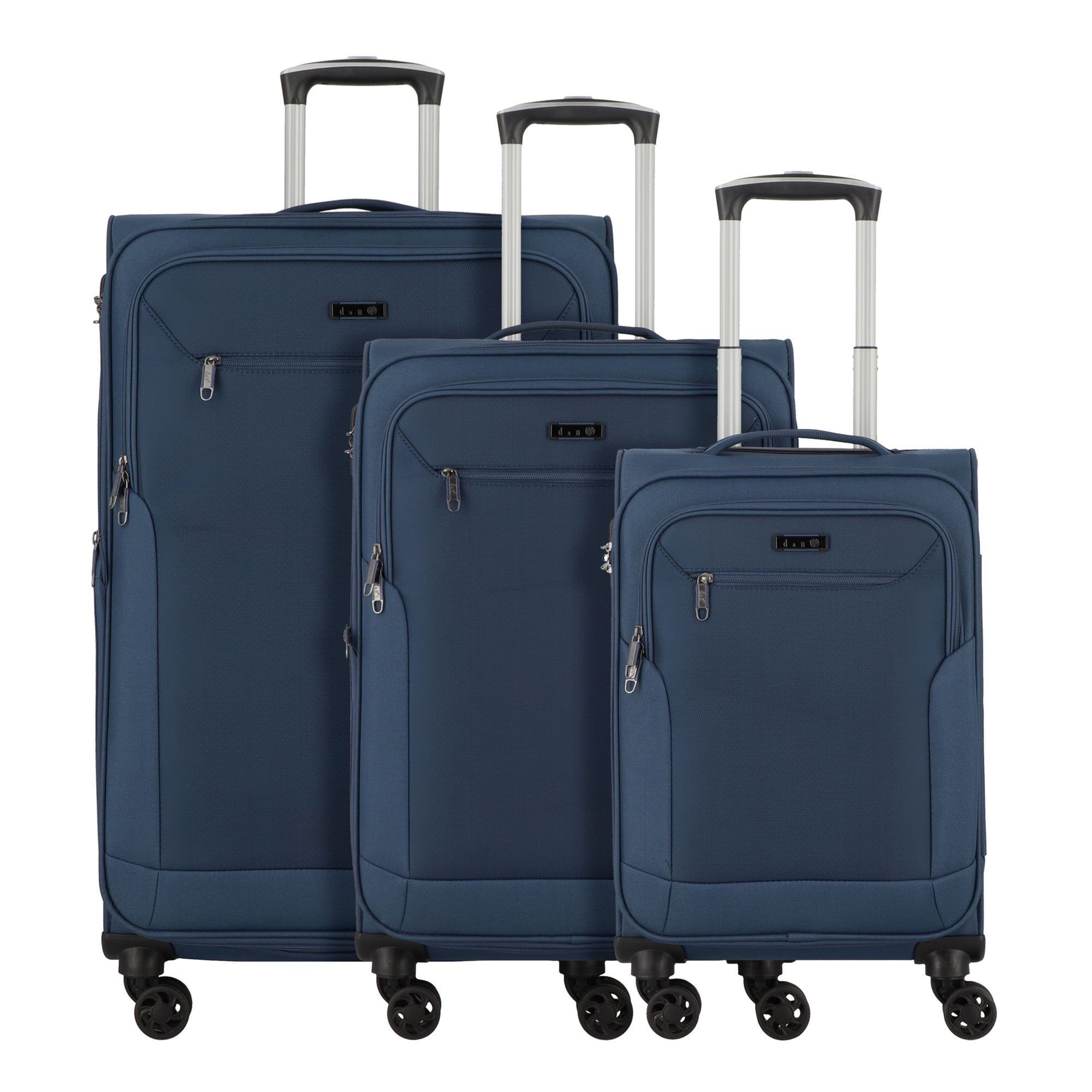 D&N Trolleyset Travel Line 6804, 4 Rollen, (3-teilig, 3 tlg), Polyester
