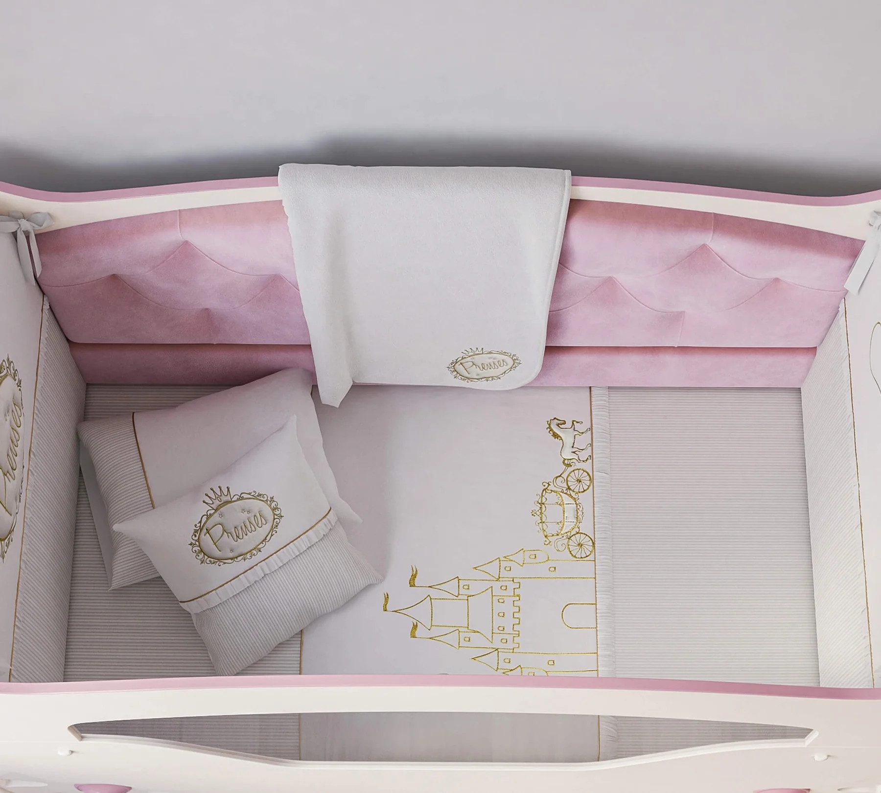 Möbel-Zeit Babybettwäsche Princess Bettwäsche-Set, 70x130 cm, 5 teilig