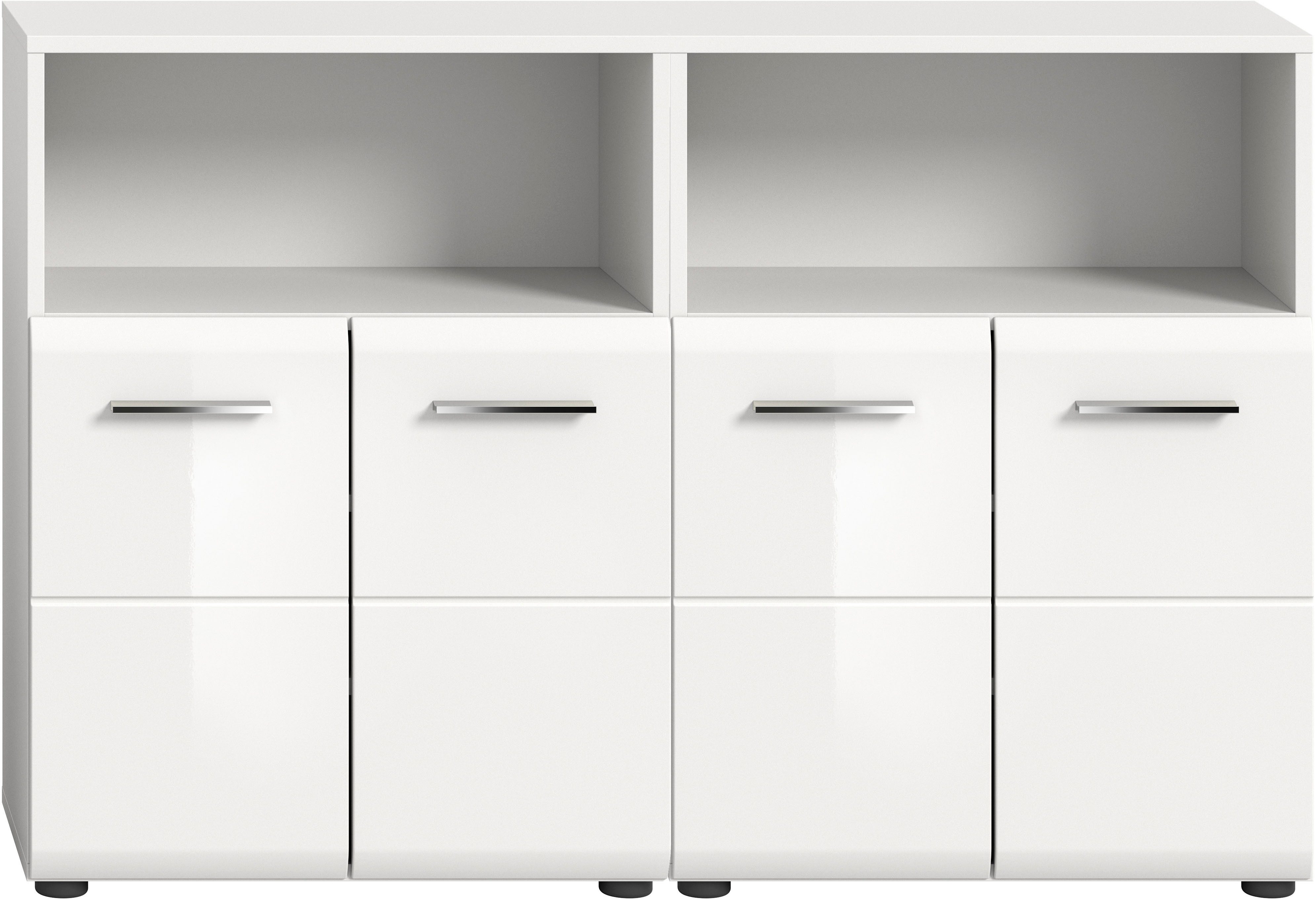 welltime Badmöbel-Set FLORENZ, 2-teilige Badkombination, hochwertige MDF-Front, (Set, 2-teiliges Set bestehend aus: 2 Midischrank breit), Bad-Kombination, Bad-Möbel, Badezimmer, Kombination, Kombi