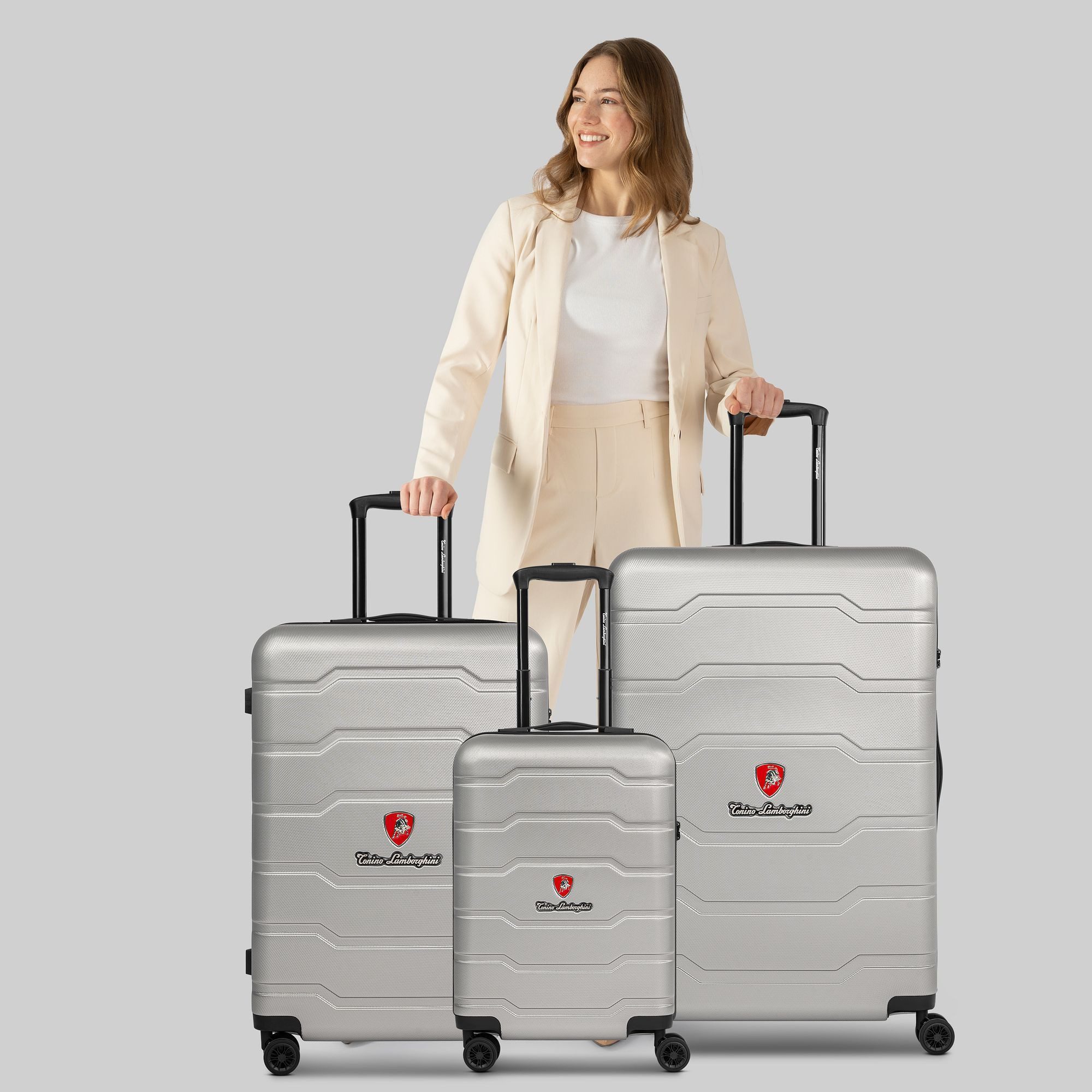 Tonino Lamborghini Trolleyset Bologna, 4 Rollen, (3-teilig, 3 tlg), ABS günstig online kaufen