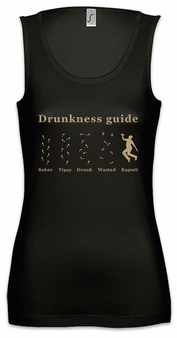 Urban Backwoods Tanktop Drunkness Guide Ärmelloses Damen T-Shirt Wasted Drunk Barfly Booze Drinker Säufer Whiskey Sober