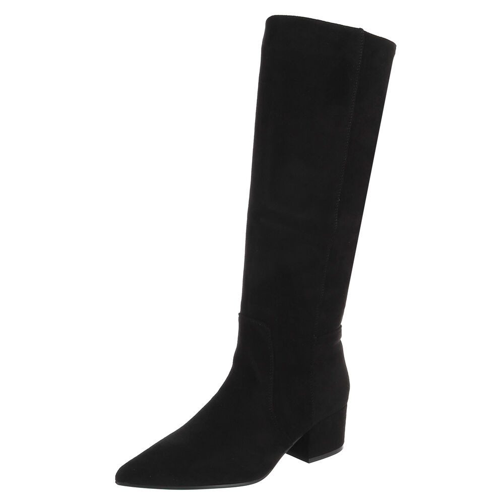 Ital-Design Damen Langschaftstiefel mit Blockabsatz und spitzer Form Stiefel (92214405) Blockabsatz Stiefel in Schwarz