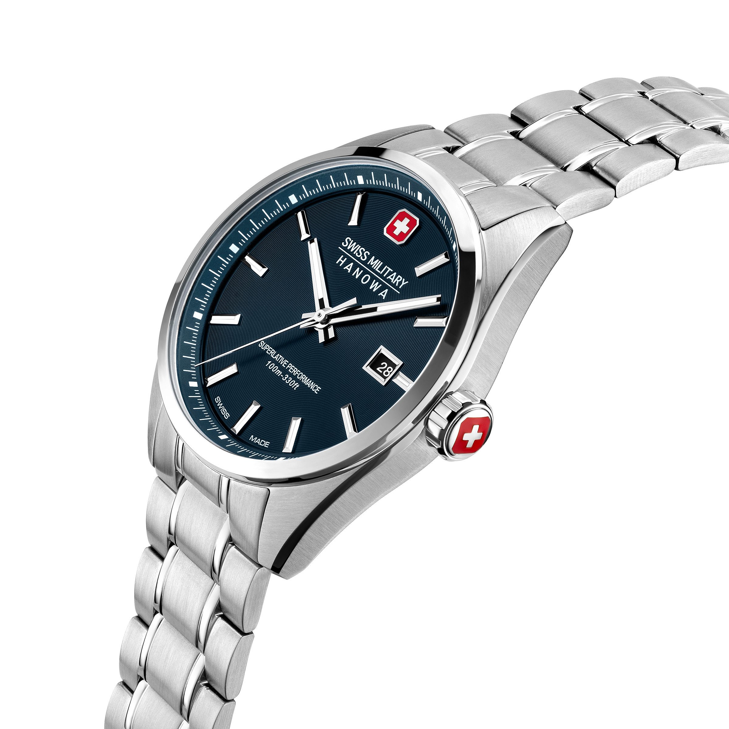 Swiss Military Hanowa Quarzuhr Pioneer SMWGH0004103, Armbanduhr, Herrenuhr, Swiss Made, Edelstahlarmband, analog, Tag