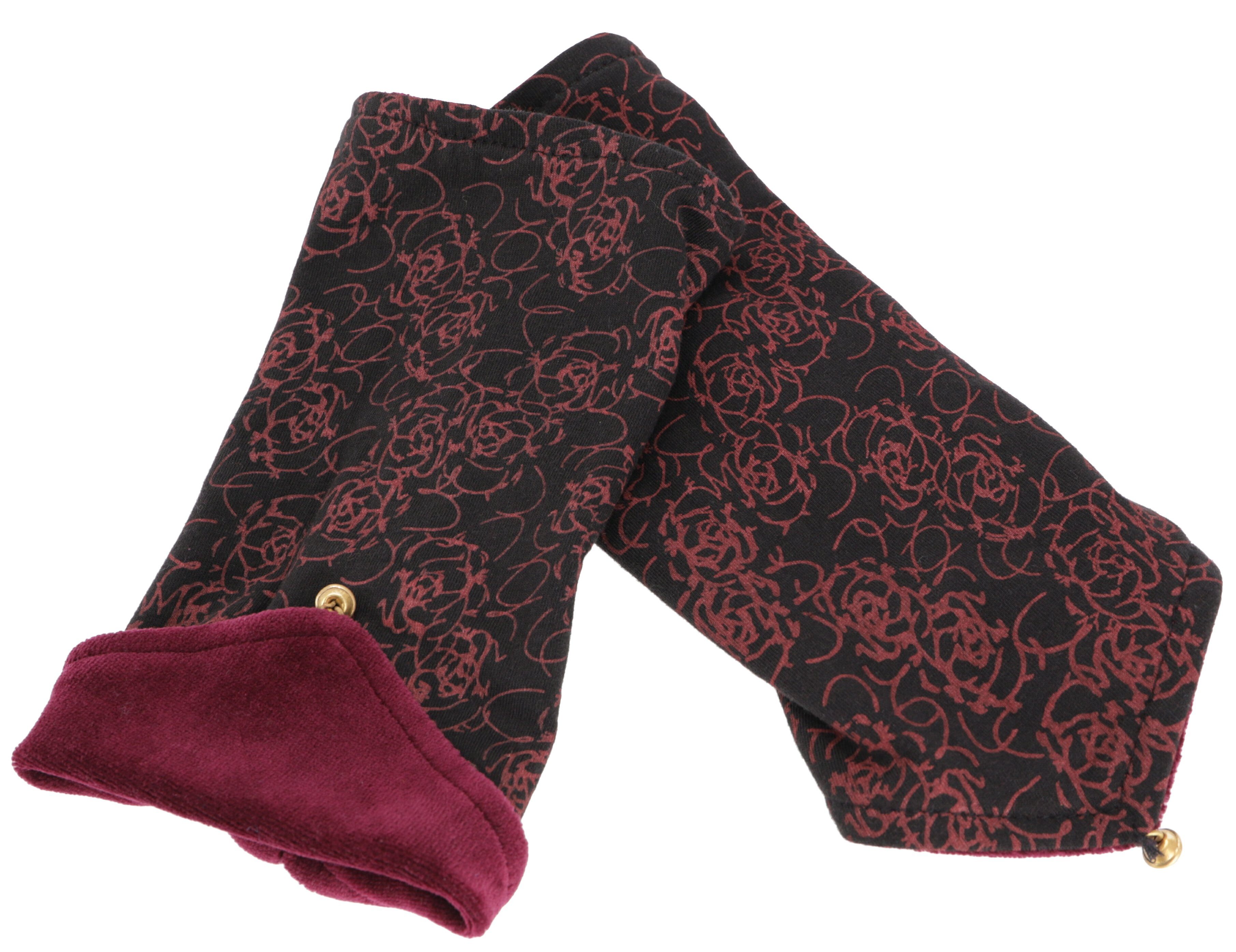Guru-Shop Strickhandschuhe Handstulpen aus Samtstoff, Wendestulpen,.. günstig online kaufen