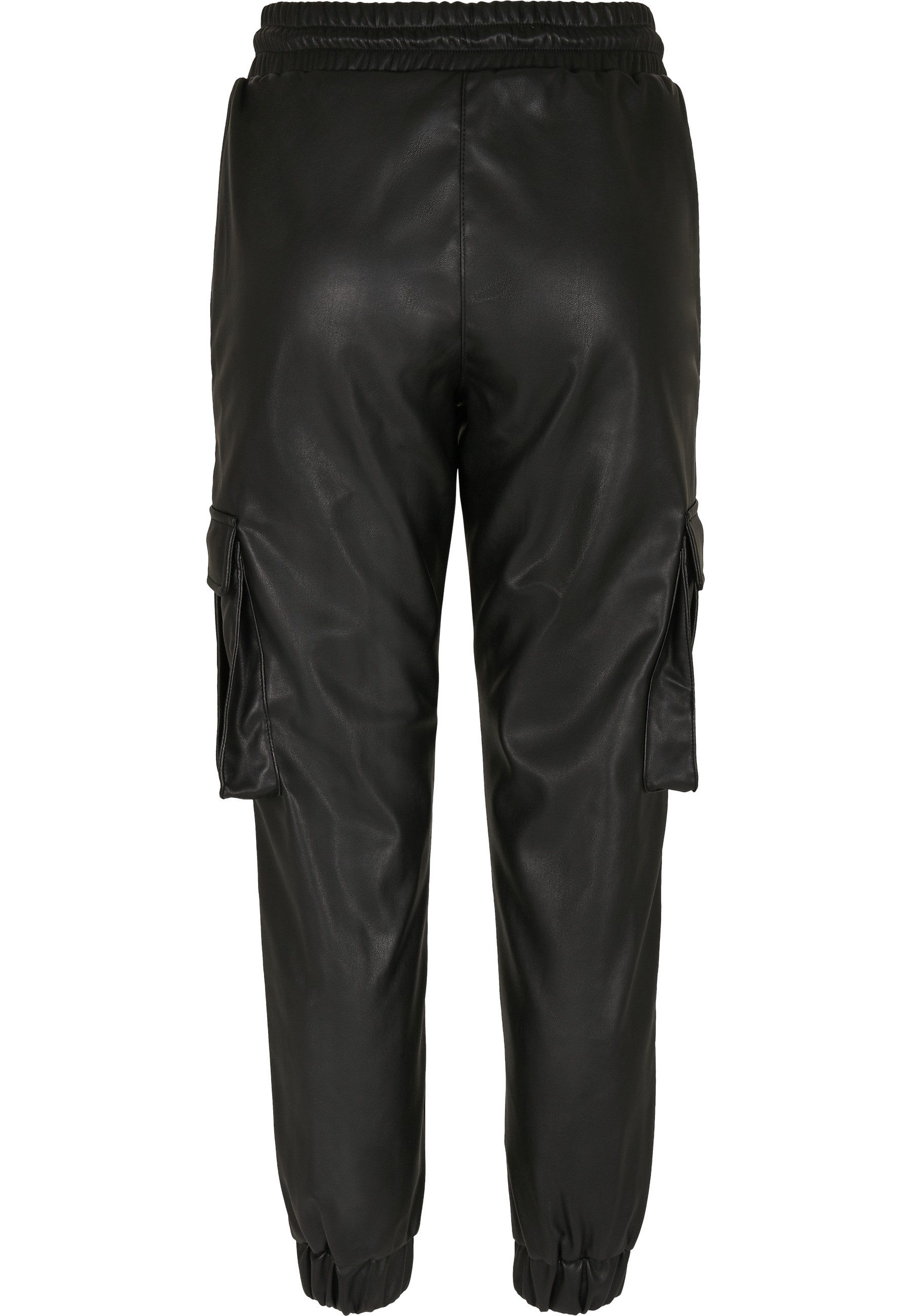 URBAN CLASSICS Cargohose Urban Classics Damen Ladies Faux Leather Cargo Pants (1-tlg)