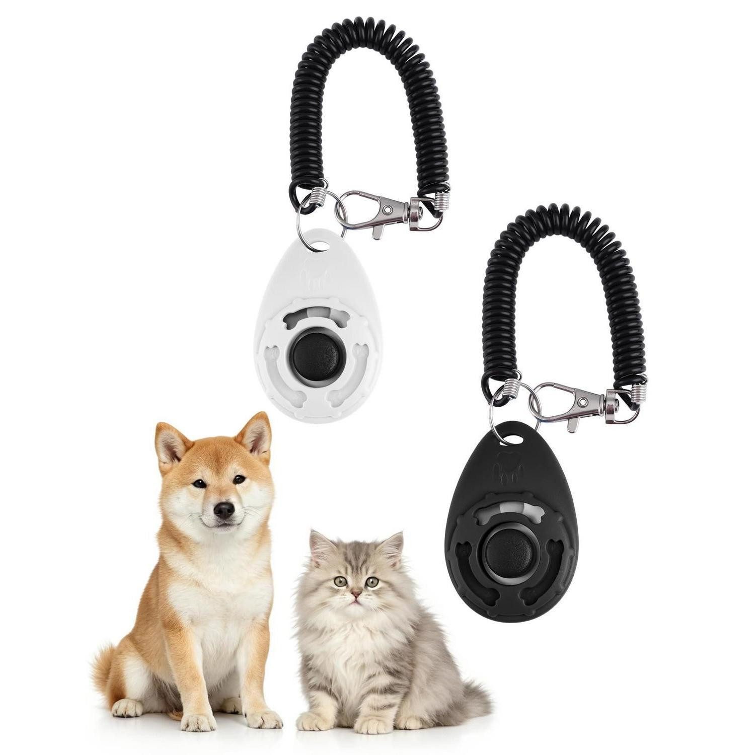 LuxusKollektion Klicker Hundeklicker 2er Set Schwarz/Weiss
