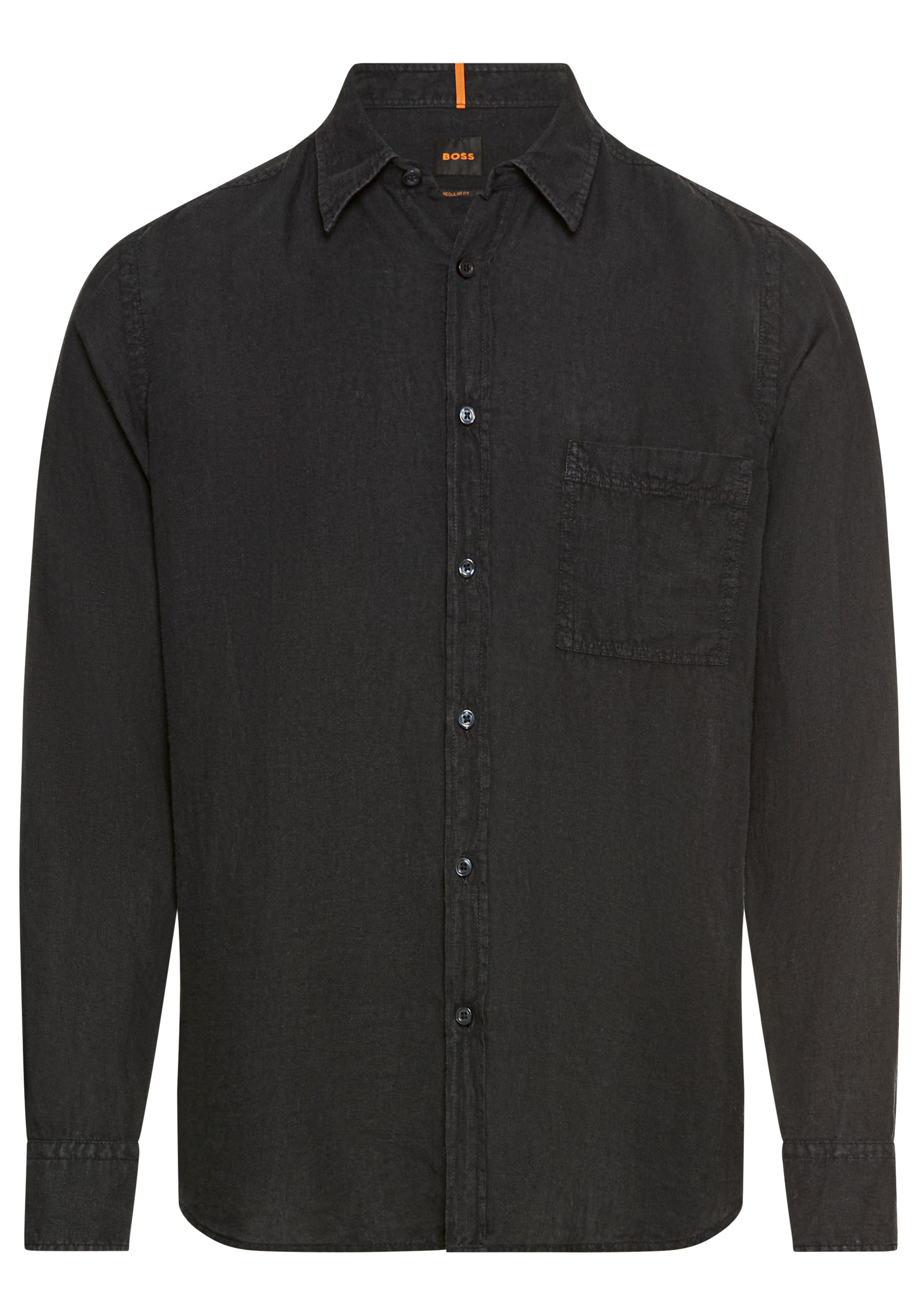 BOSS ORANGE Leinenhemd Relegant_6_M mit Markenlabel günstig online kaufen