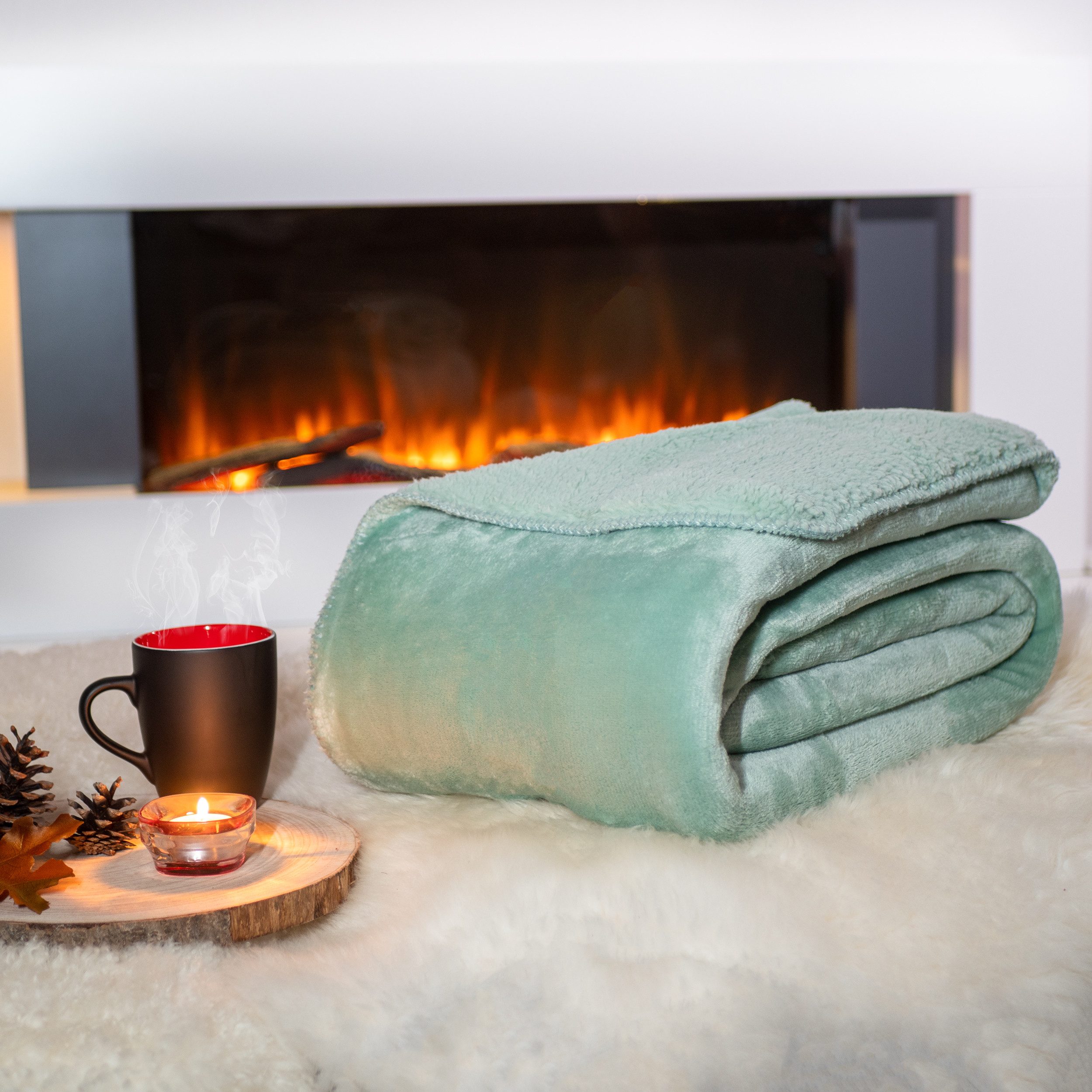 Wohndecke Flanell und Sherpa, VIVA Home, Oberseite weicher Flanell und Rückseite wärmendes Sherpa