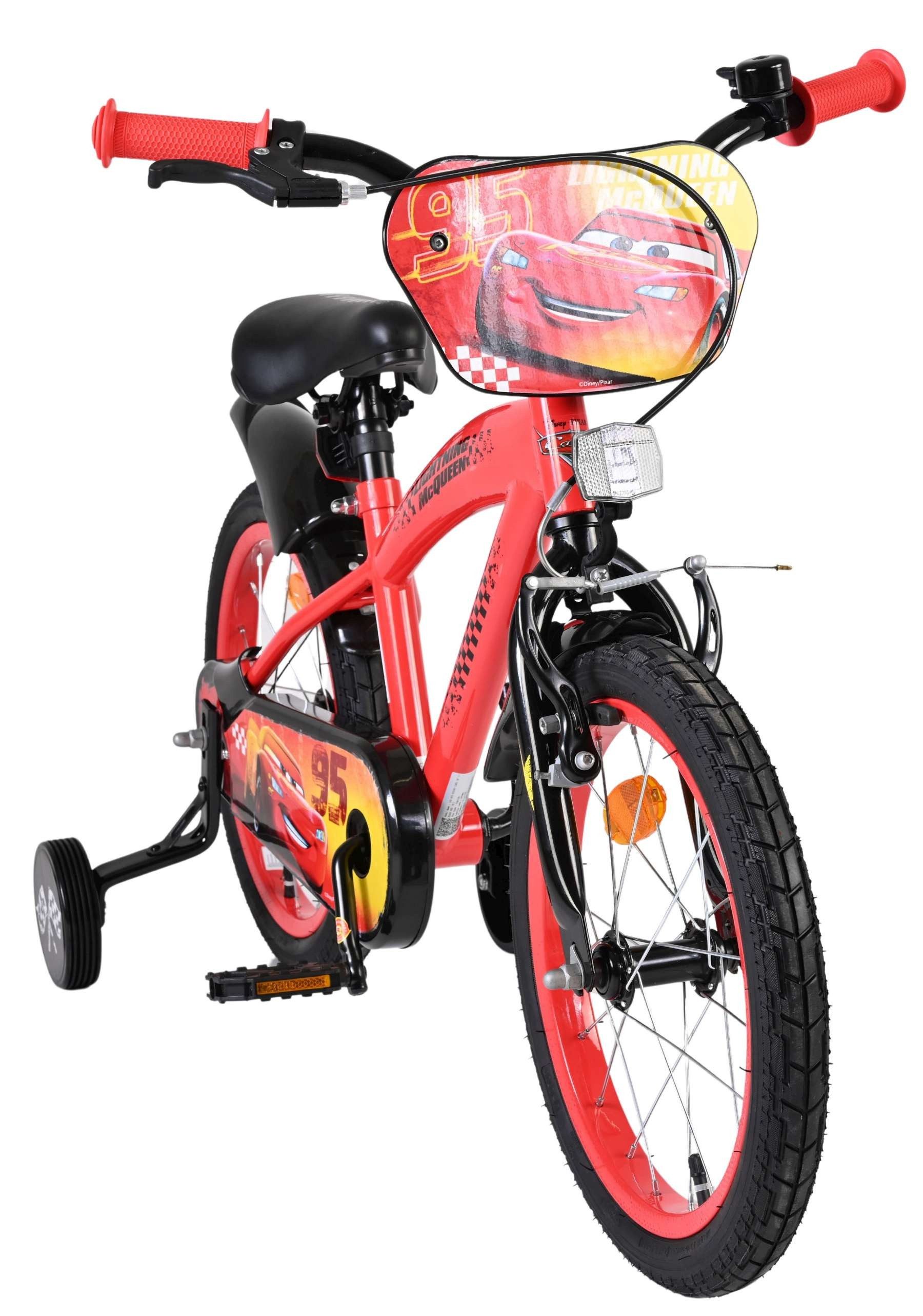 Volare Kinderfahrrad Disney Cars Kinderfahrrad - Jungen - 16 Zoll - Rot