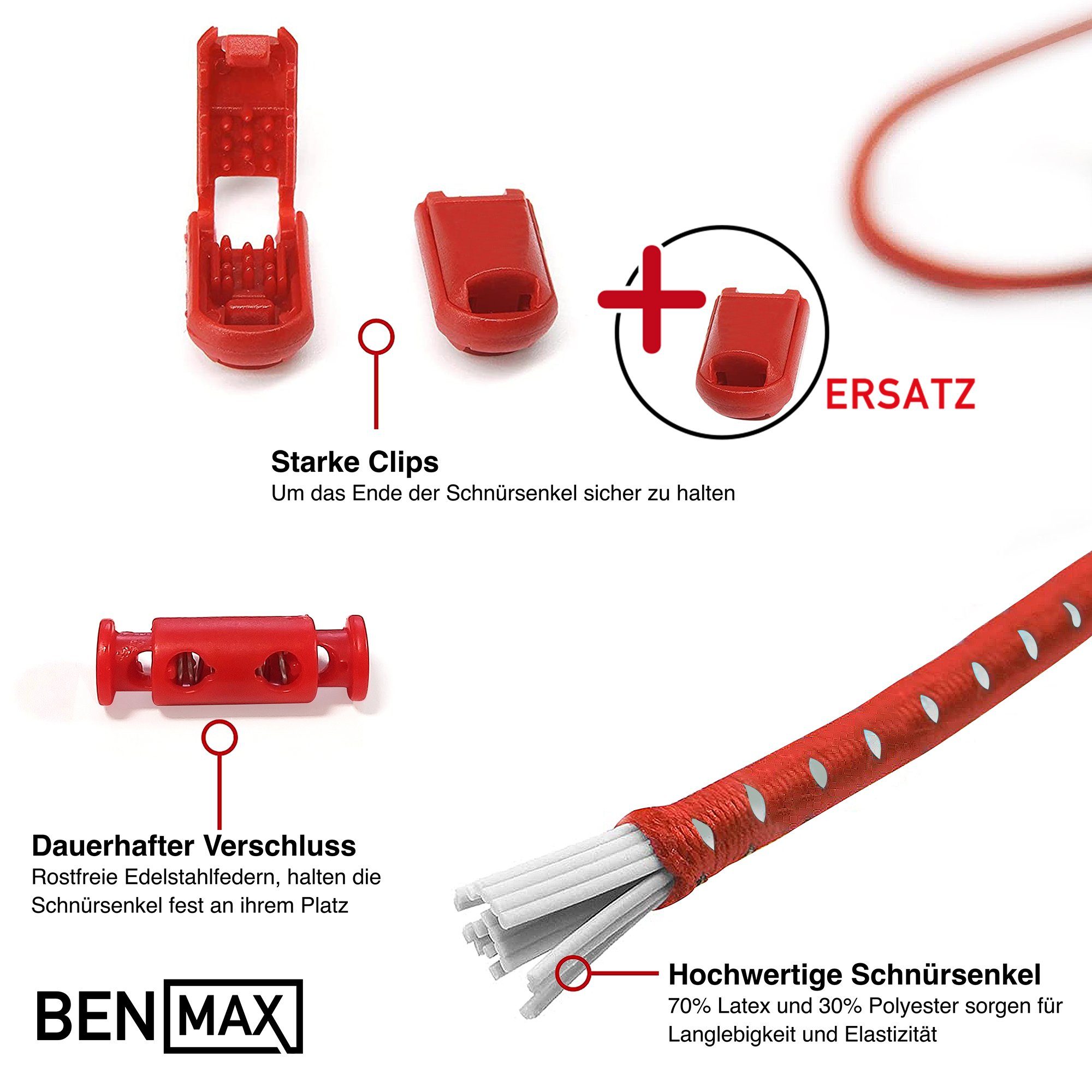 Smith & Solo Schnürsenkel Schnürsenkel ohne Binden, Elastisch
