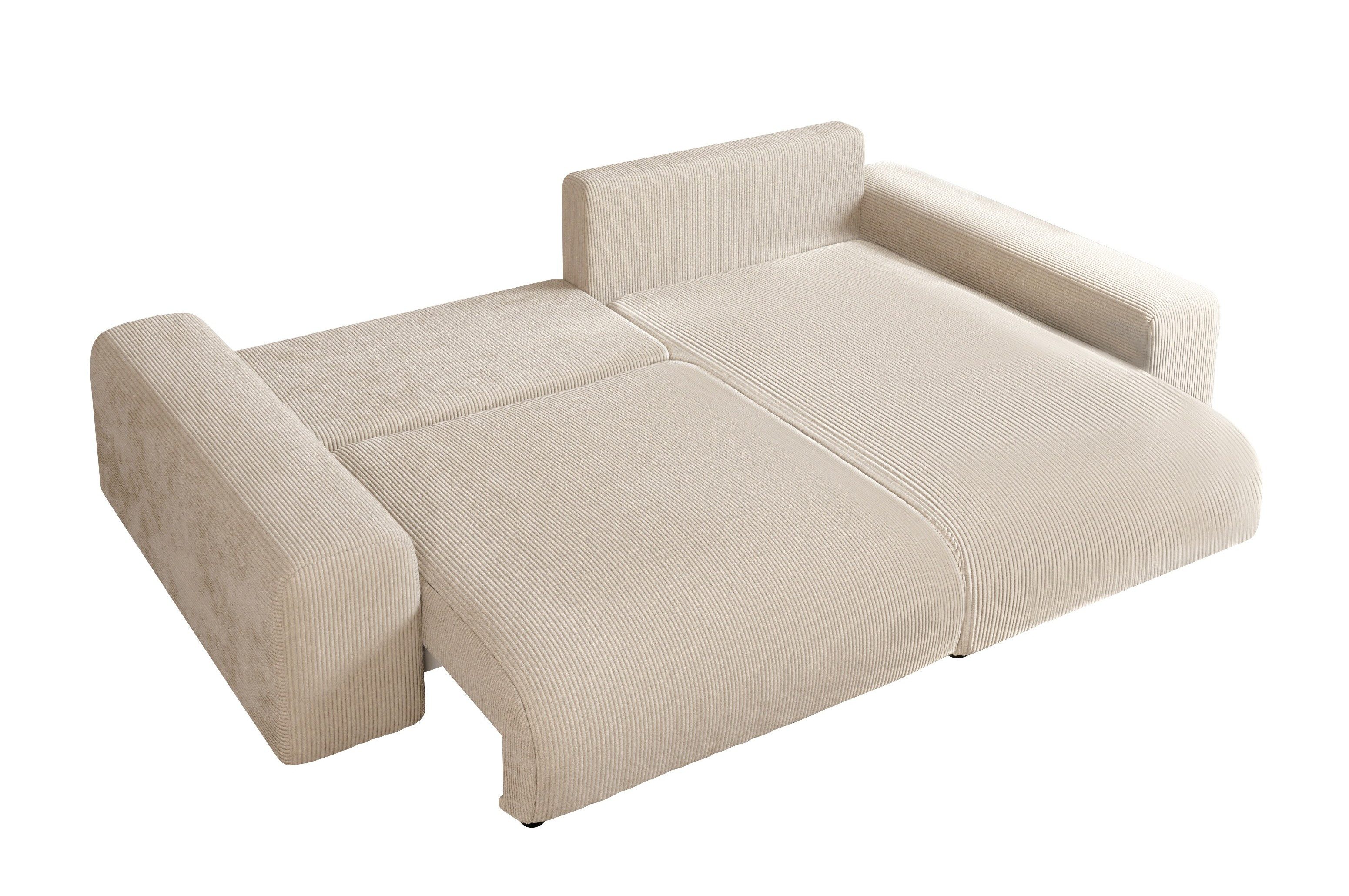 luma-home Ecksofa 21001, mit Schlaffunktion und Bettkasten, Wellenunterfede günstig online kaufen