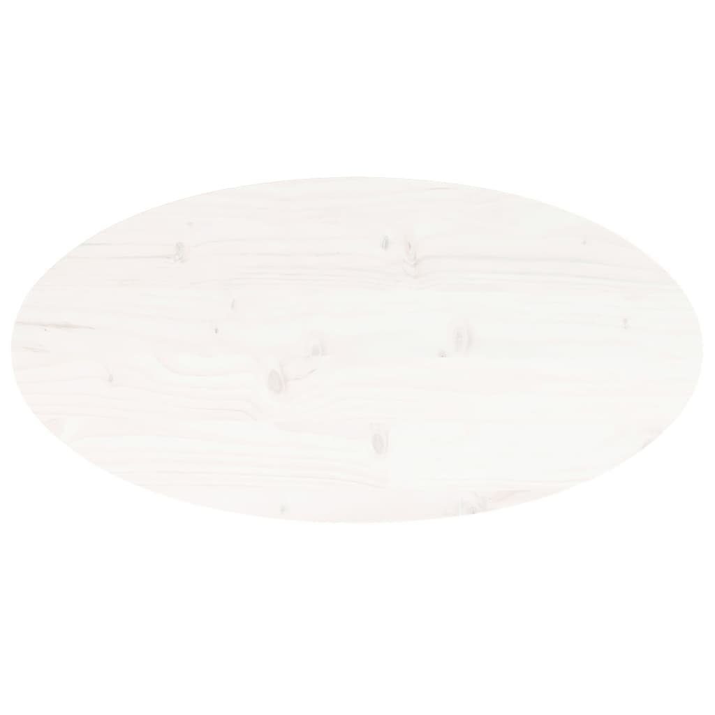 cm Kiefer Massivholz furnicato St) Tischplatte (1 Oval Weiß 60x30x2,5