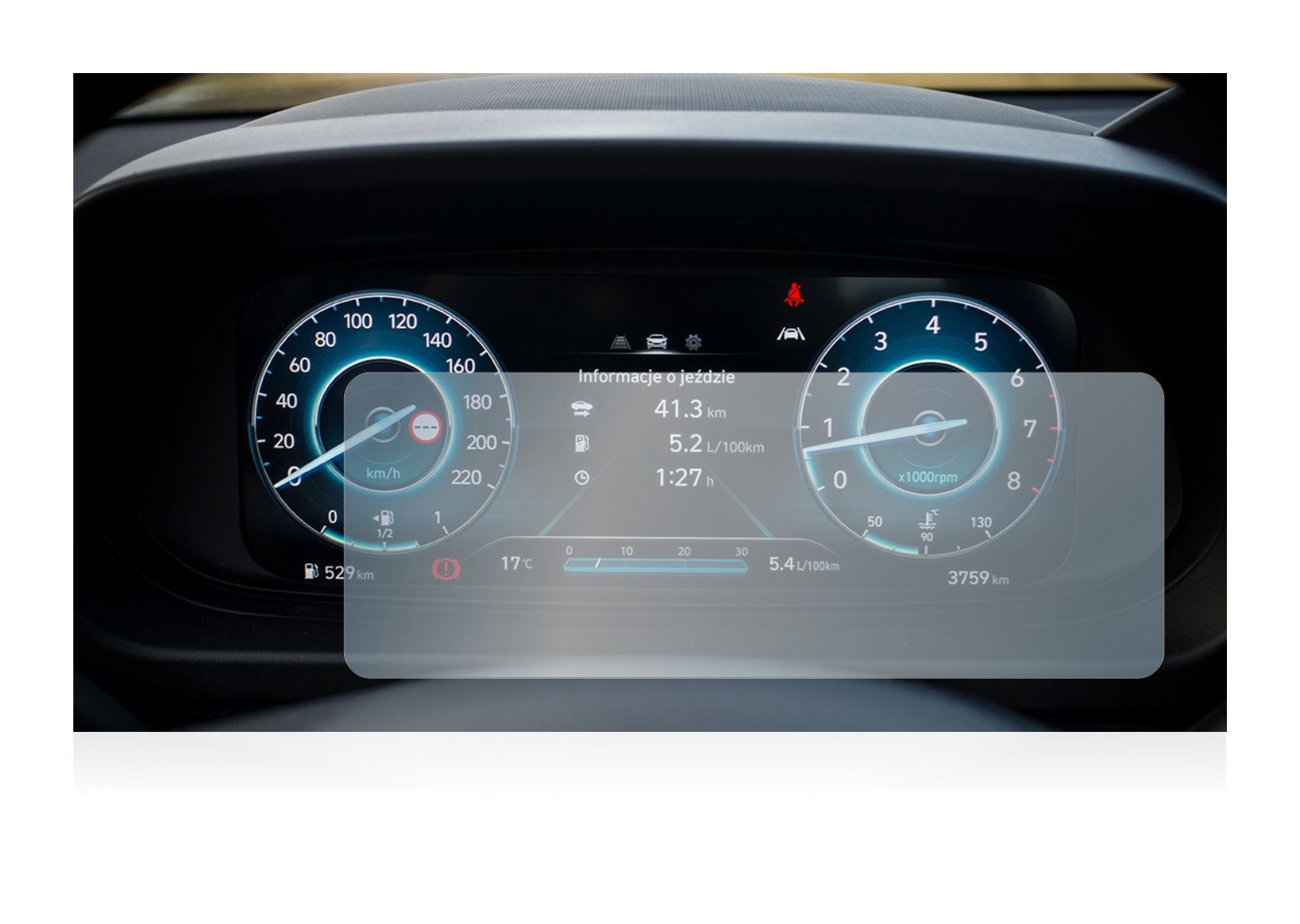upscreen Schutzfolie für Hyundai i20 BC3 2021 Cockpit