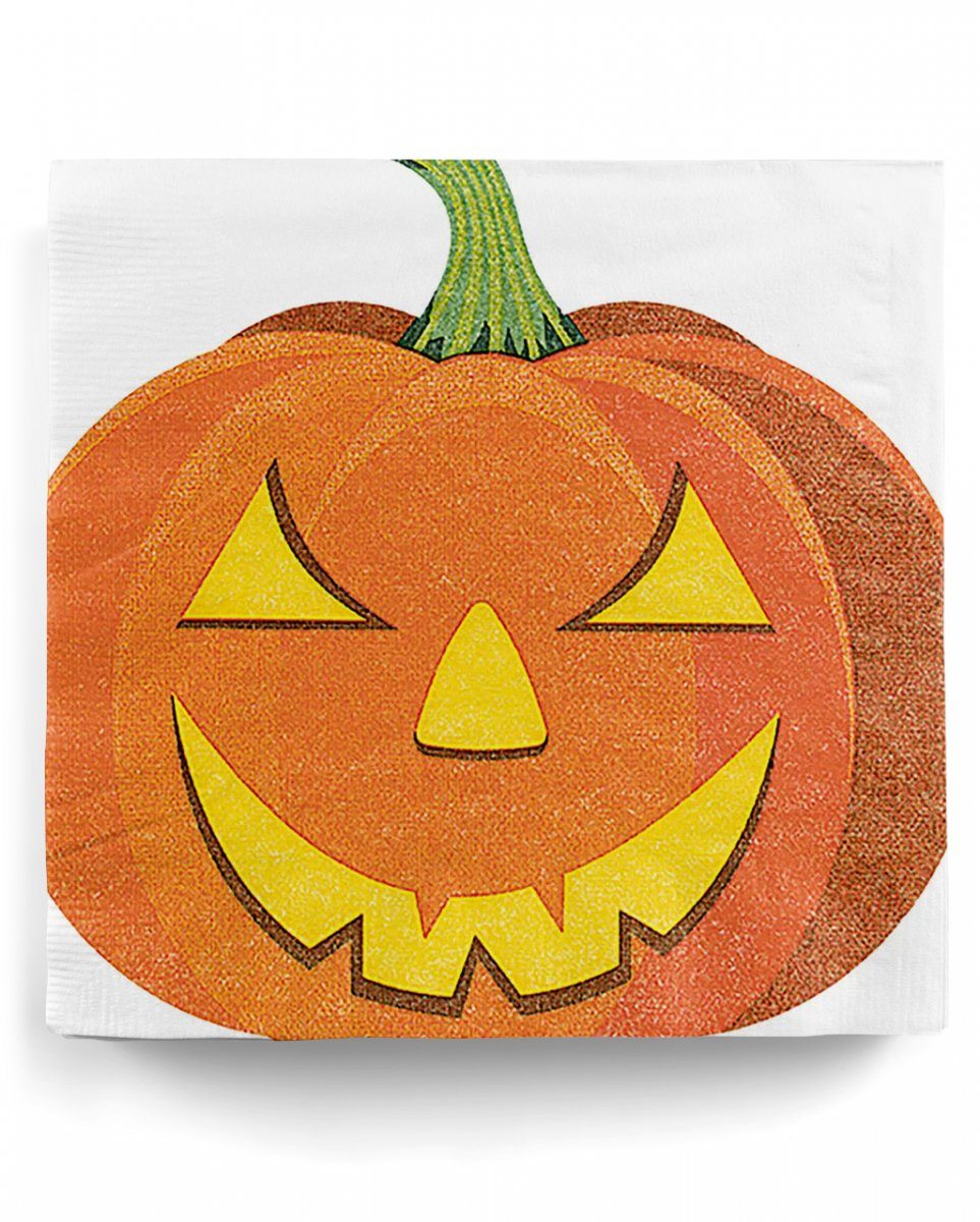 12 Stück Kürbis Servietten Dekofigur Halloween Gestanzt Horror-Shop
