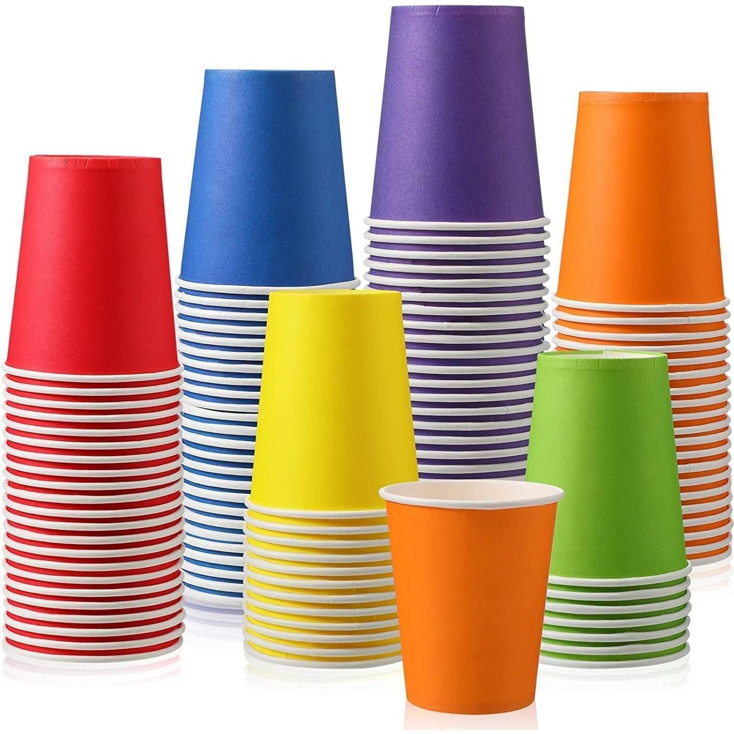 LuxusKollektion Einwegbecher 60er Pack Pappbecher 250ml Mehrfarbige Trinkbecher für Party DIY Fest