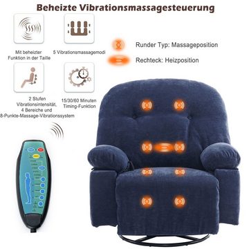 OKWISH TV-Sessel Relaxsessel mit Fernbedienung (Wohnzimmersessel, Heimkino-Loungesesse), mit 360° Drehfunktion und Timer