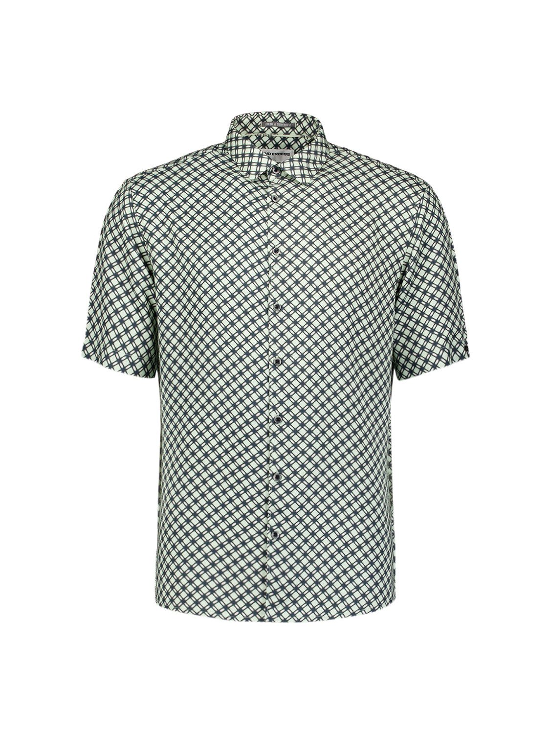 NO EXCESS Kurzarmhemd Shirt Short Sleeve Stretch Allover