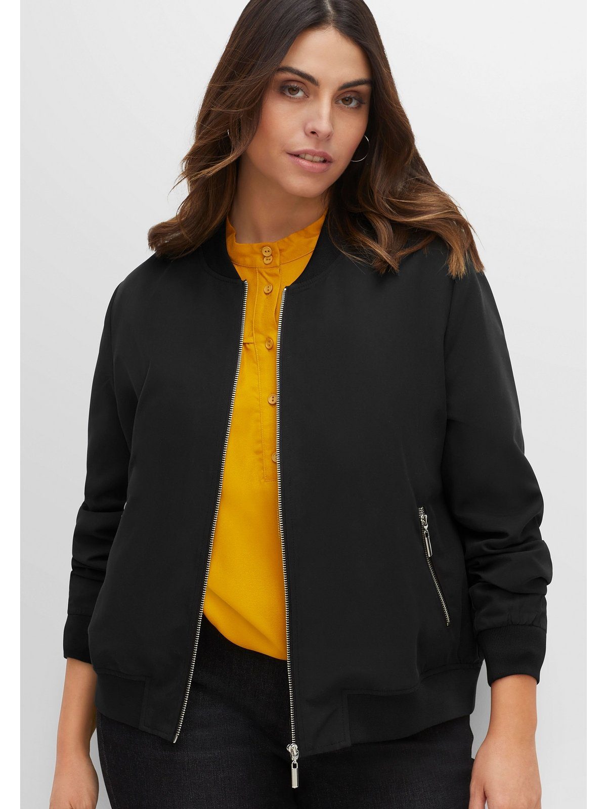 Sheego Blouson Große Größen mit Rippbündchen und Reißverschluss