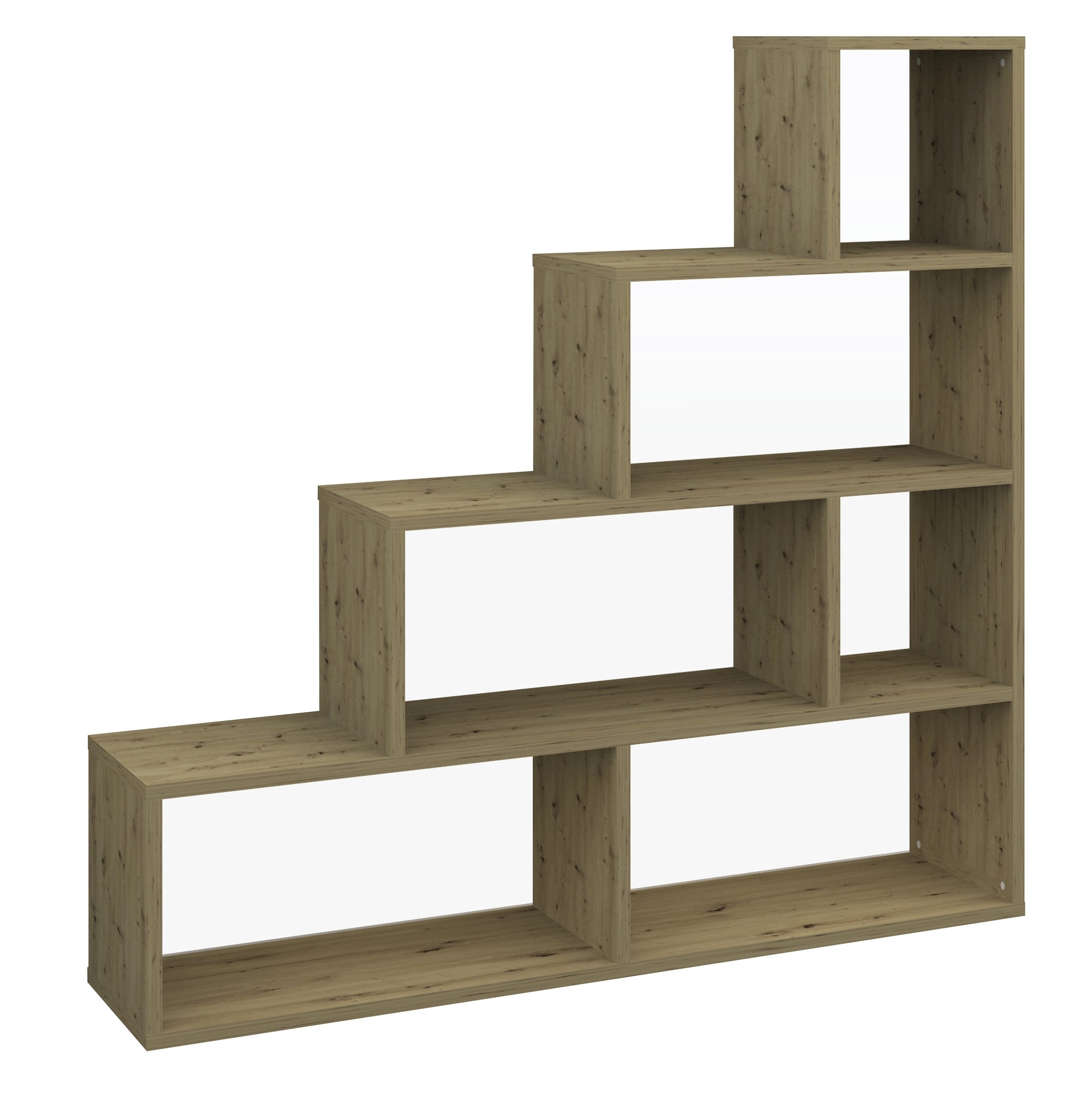 freiraum Stufenregal Partition, 6 Fächer, in asteiche (artisan) Dekor - 160x162x40 (BxHxT)